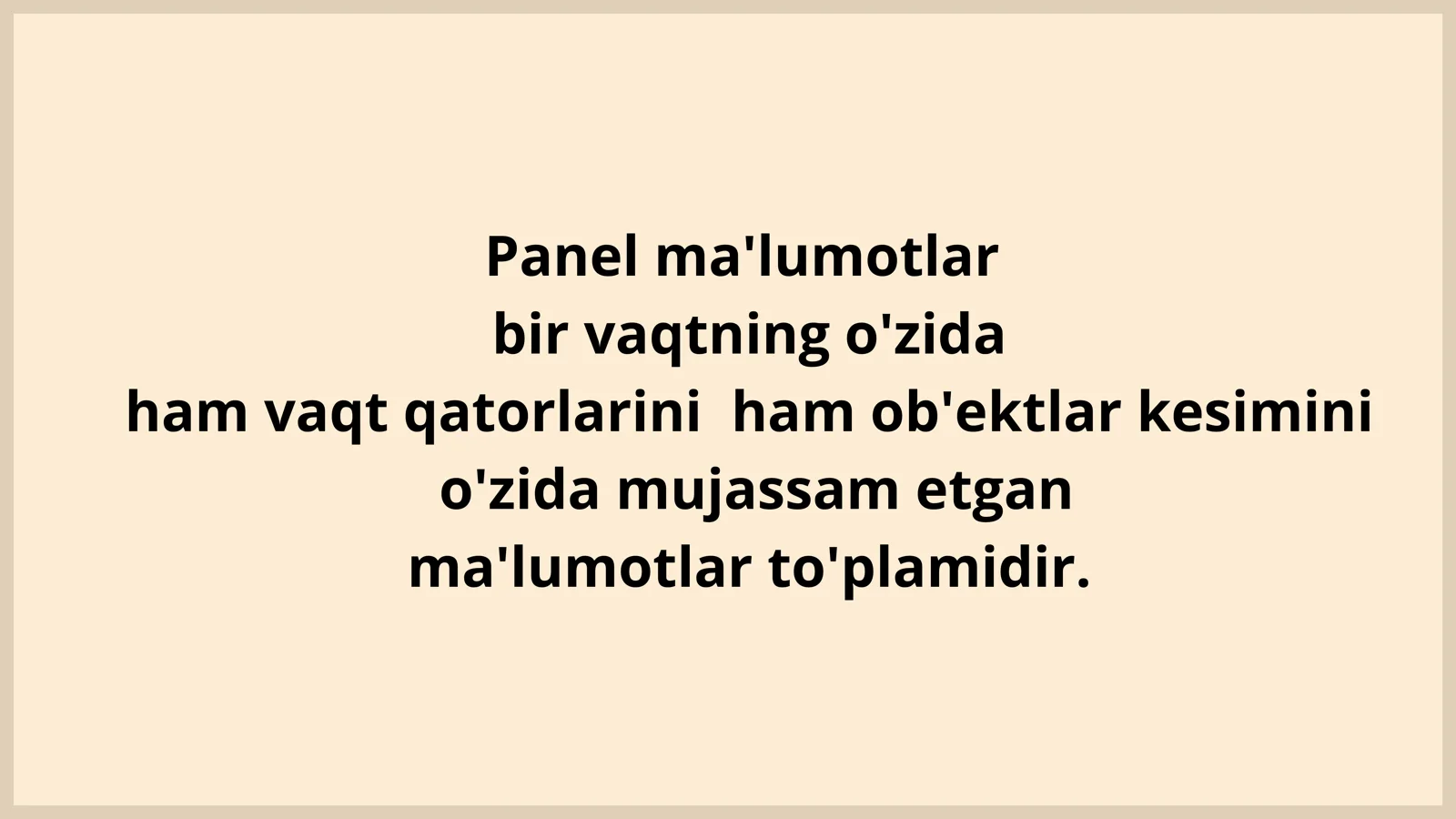 Panel ma'lumotlar modellari 3