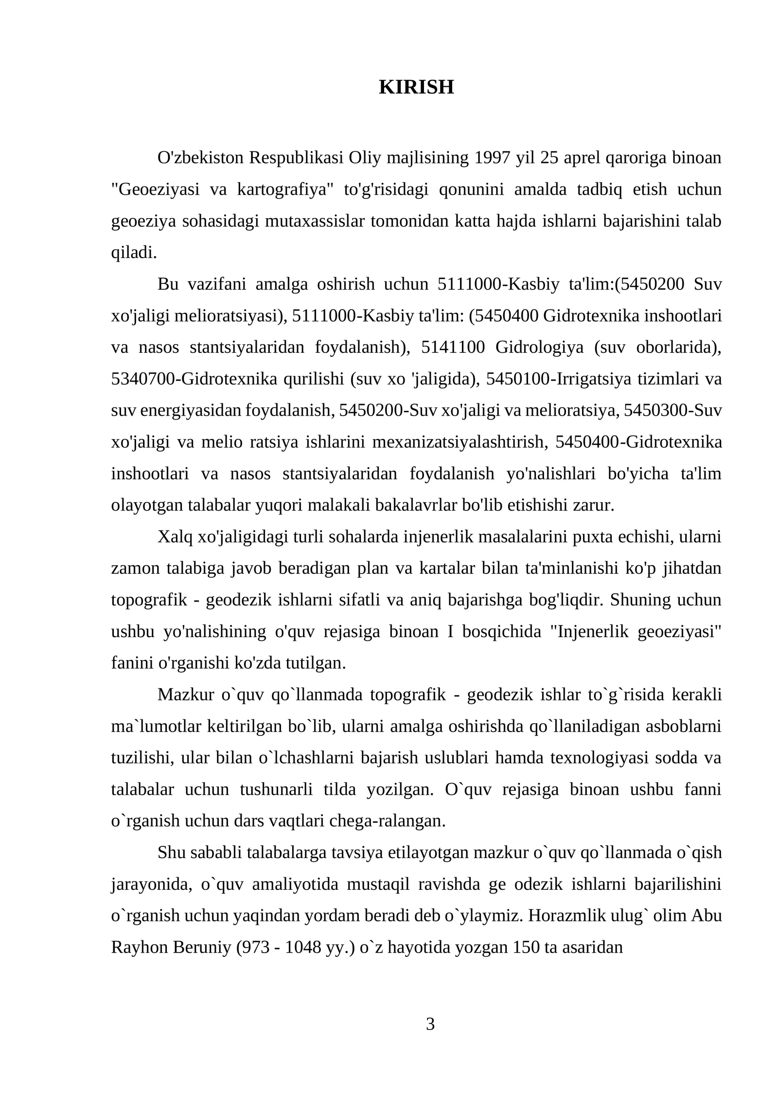 KURS ISHI "Plan olish balandlik tayanch shoxobchalari" 3