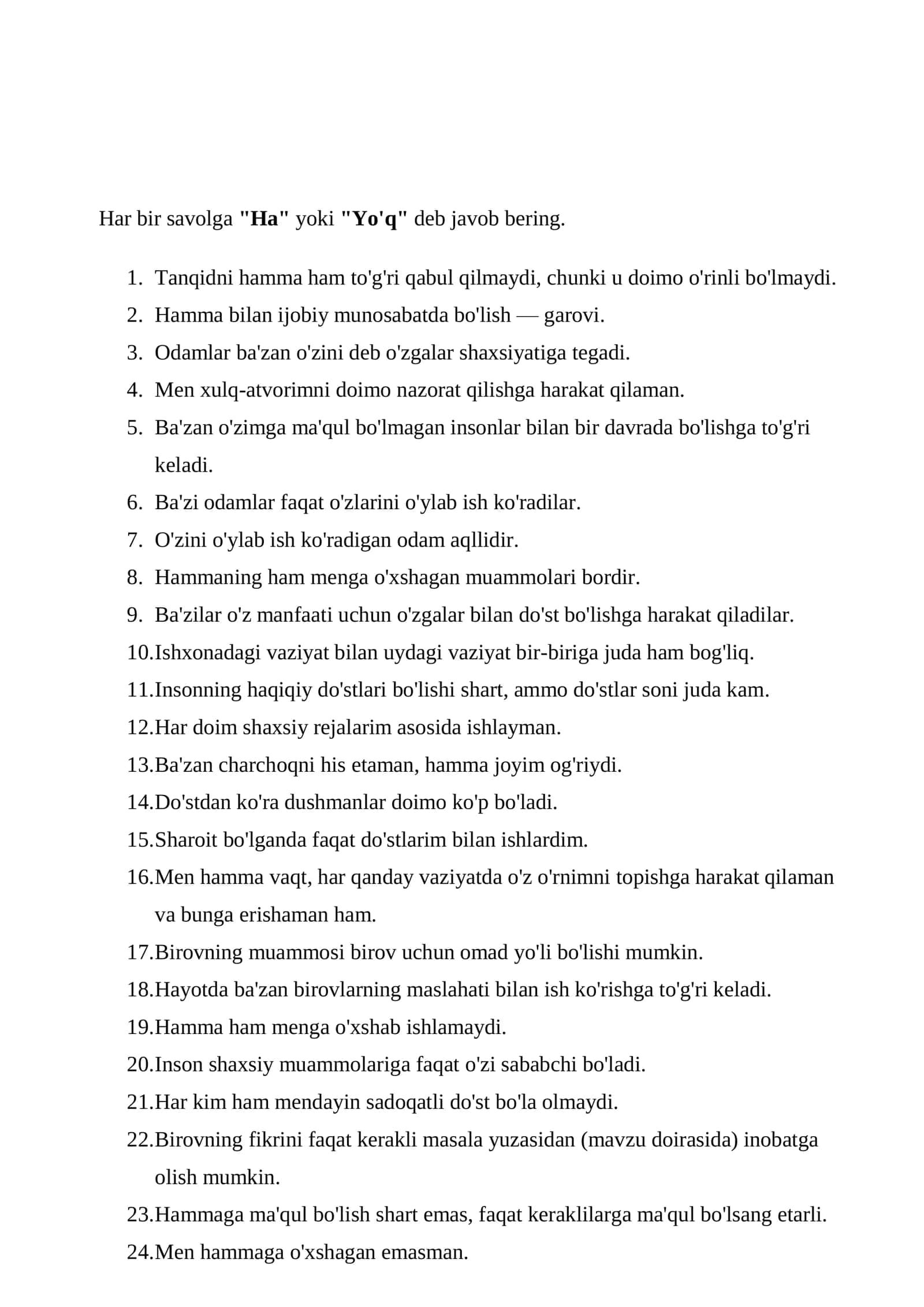 Bojxona qo‘mitasiga ishga kirish uchun test savol-javoblar to‘plami 3