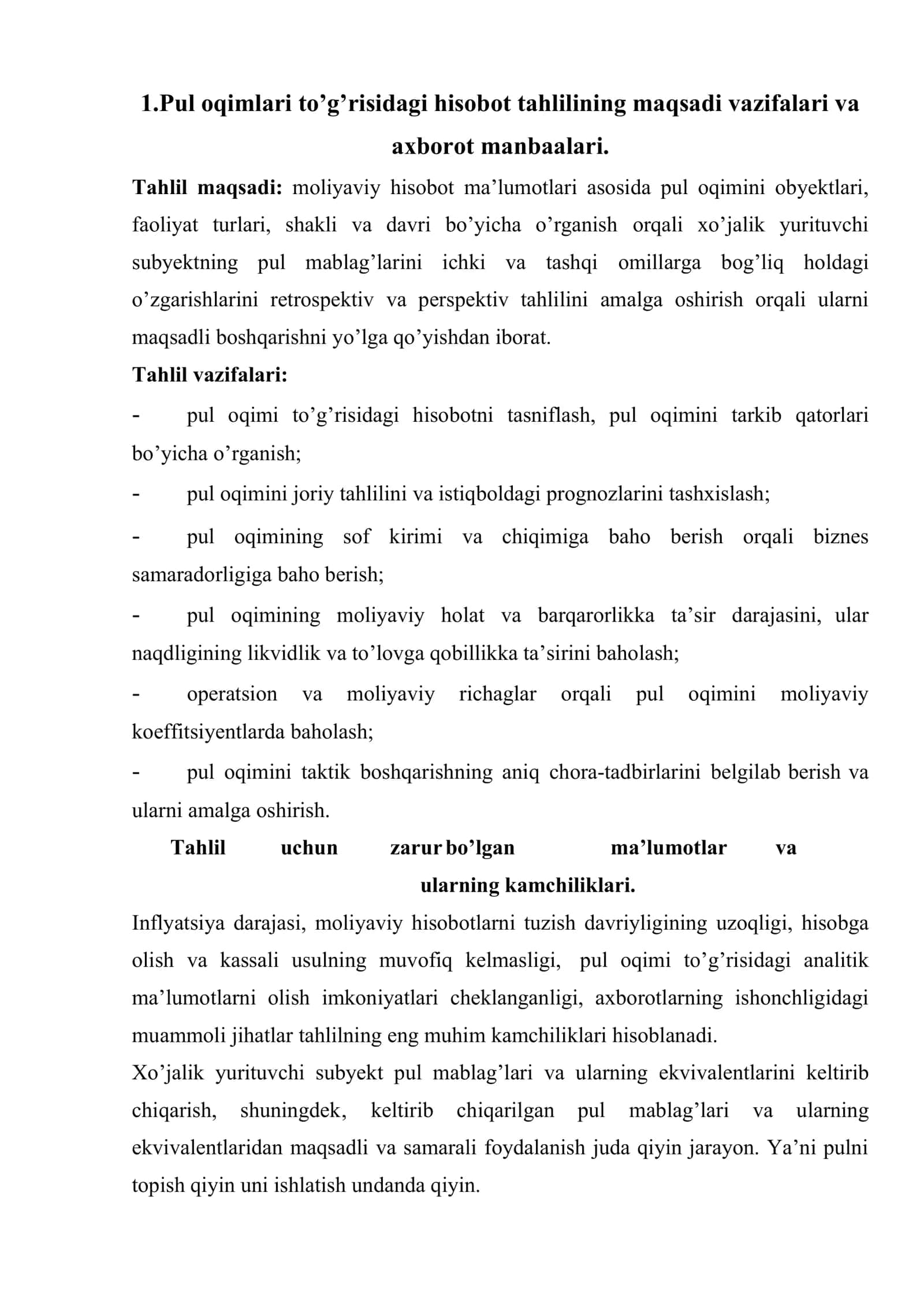 Pul oqimlarini tahlil qilishning to’g’ri va egri uslubi 3