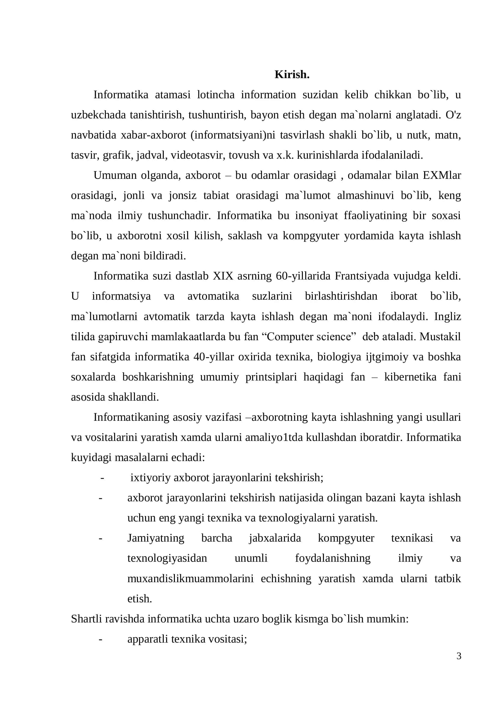 “Dasturlash asoslari” fanini pedagogik va axborot texnologiyalari yordamida o’qitish metodikasi 3