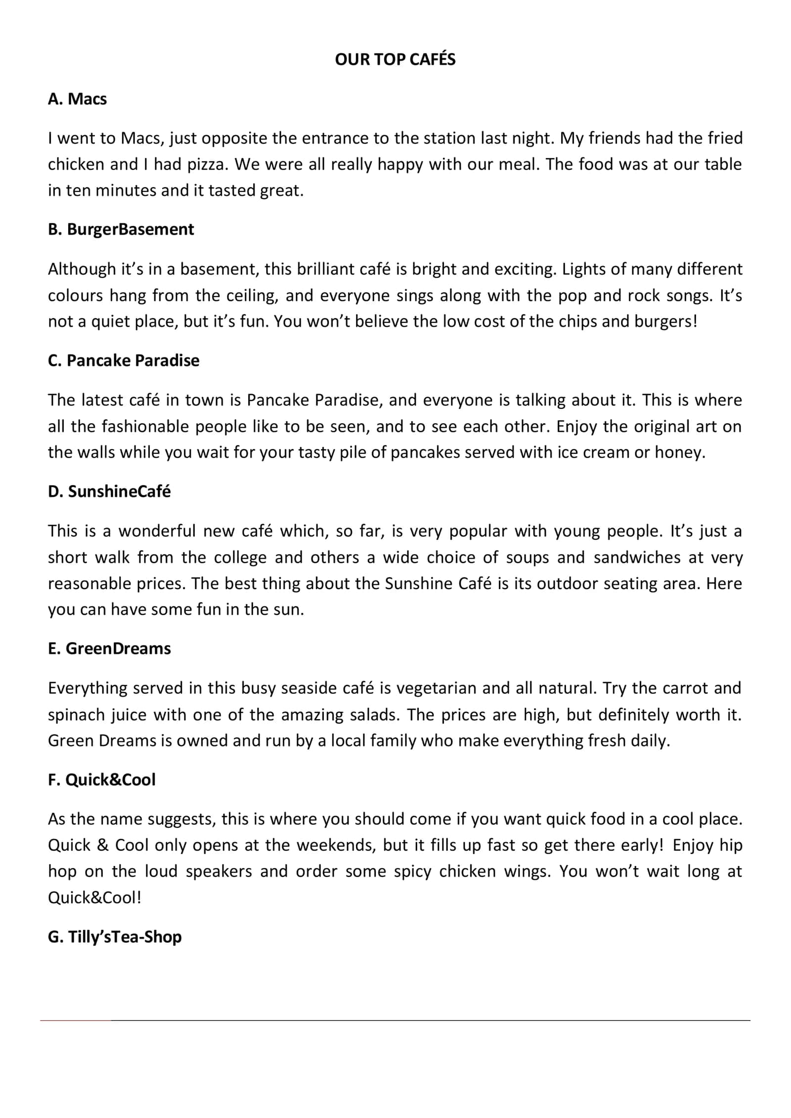 Part 1 - Reading Test 3