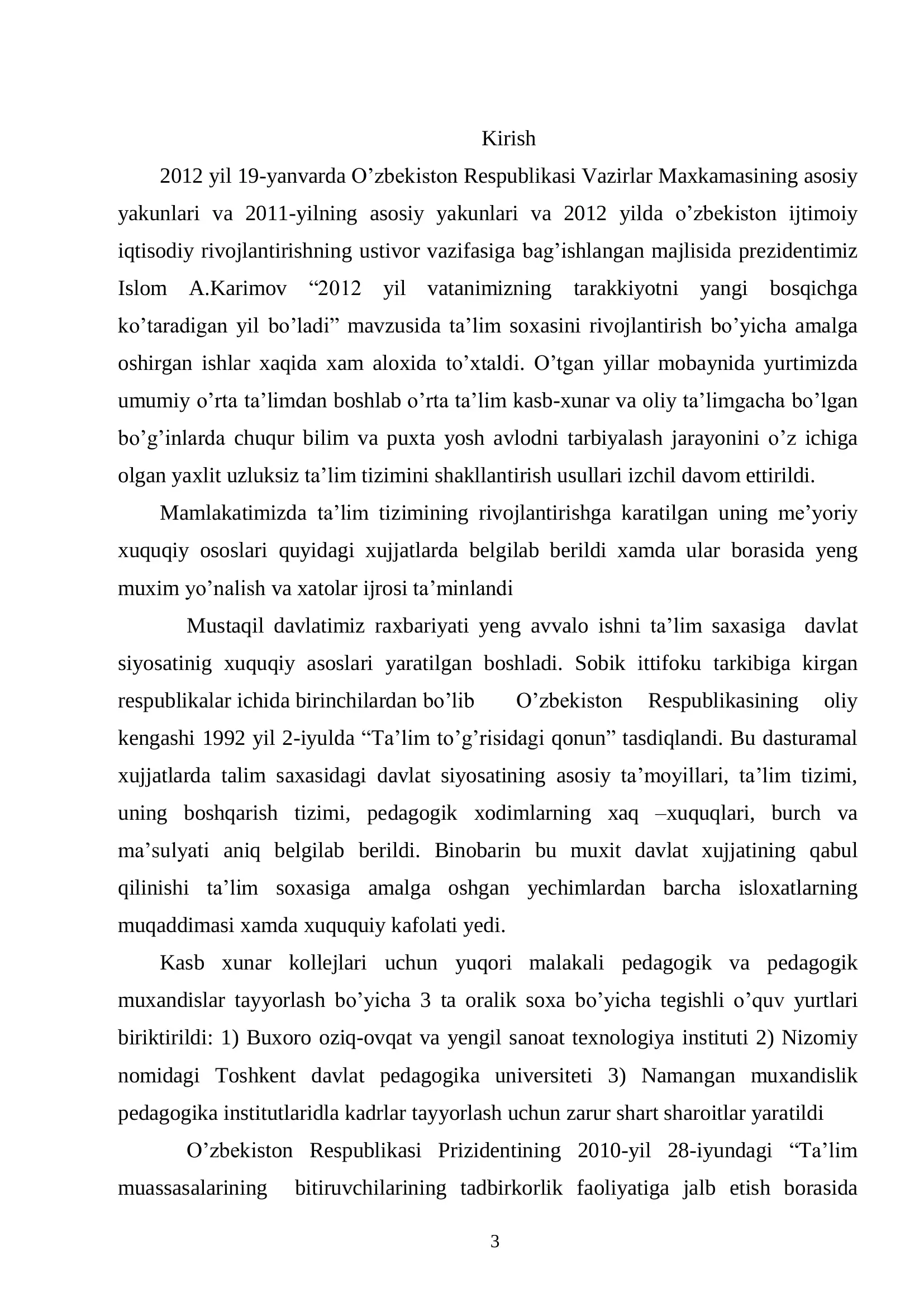 Kasb-hunar kollejlarida “Konstruktsion materiallar texnologiyasi” fanidan “Cho’yan ishlab chiqarish texnologiyasi” mavzusini yangi pedagogik texnologiyalar asosida o’qitish metodikasi 3