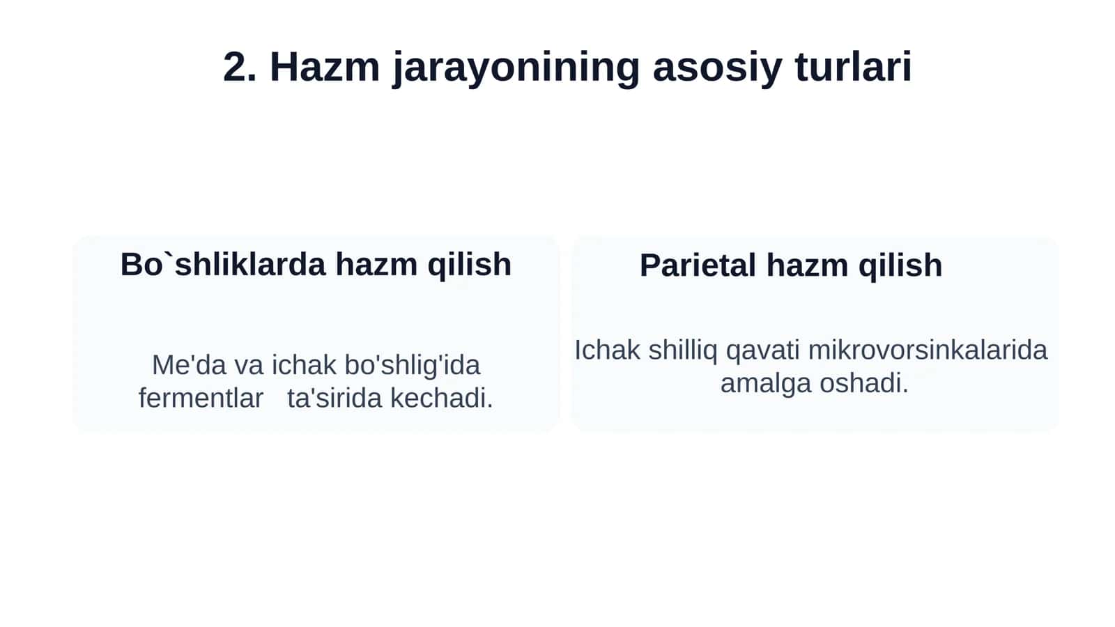 Ovqat hazm qilish tizimi fiziologiyasi 3