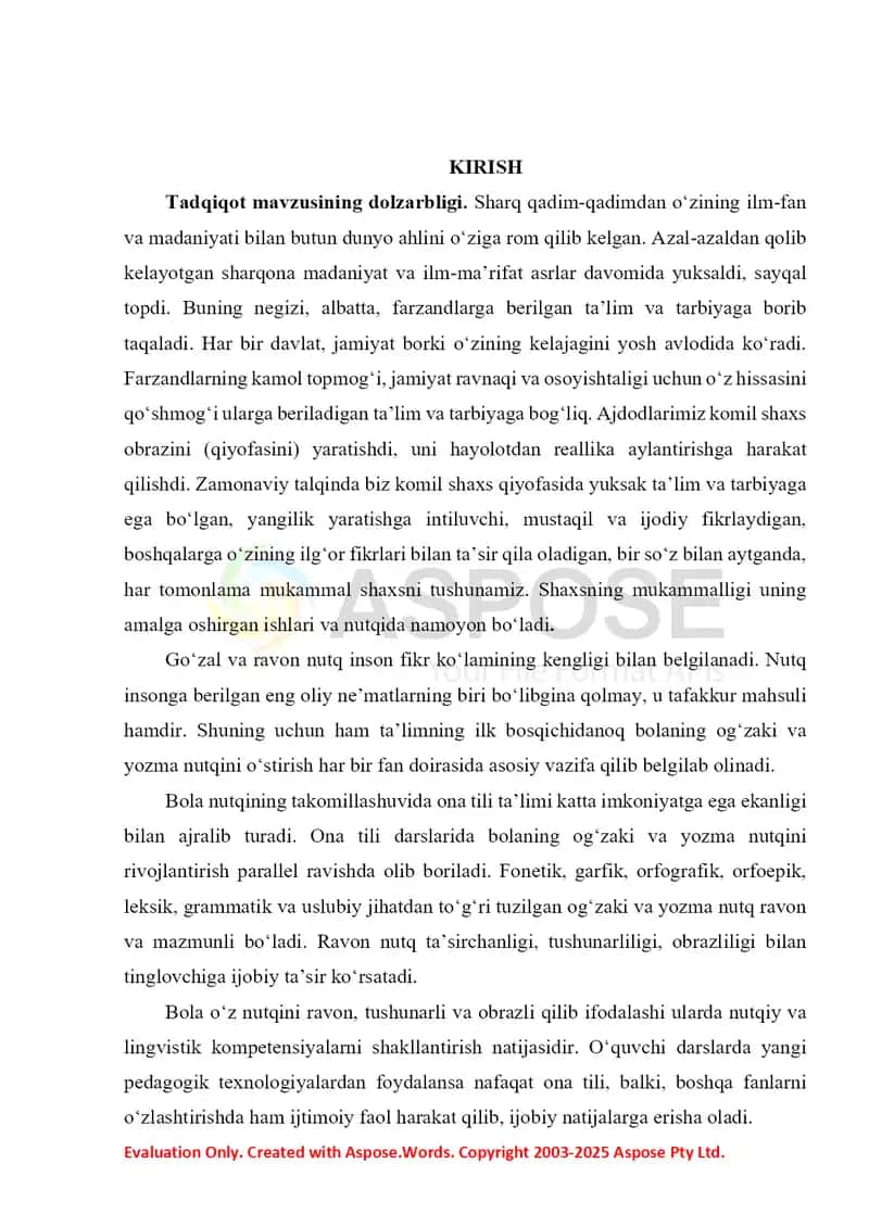 BOSHLANG’INCH SINFLARDA ONA TILI VA O’QISH DARSLARIDA BADIIY ASAR USTIDA ISHLASHNING NAZARIY METODOLOGIK MASALALARI 3