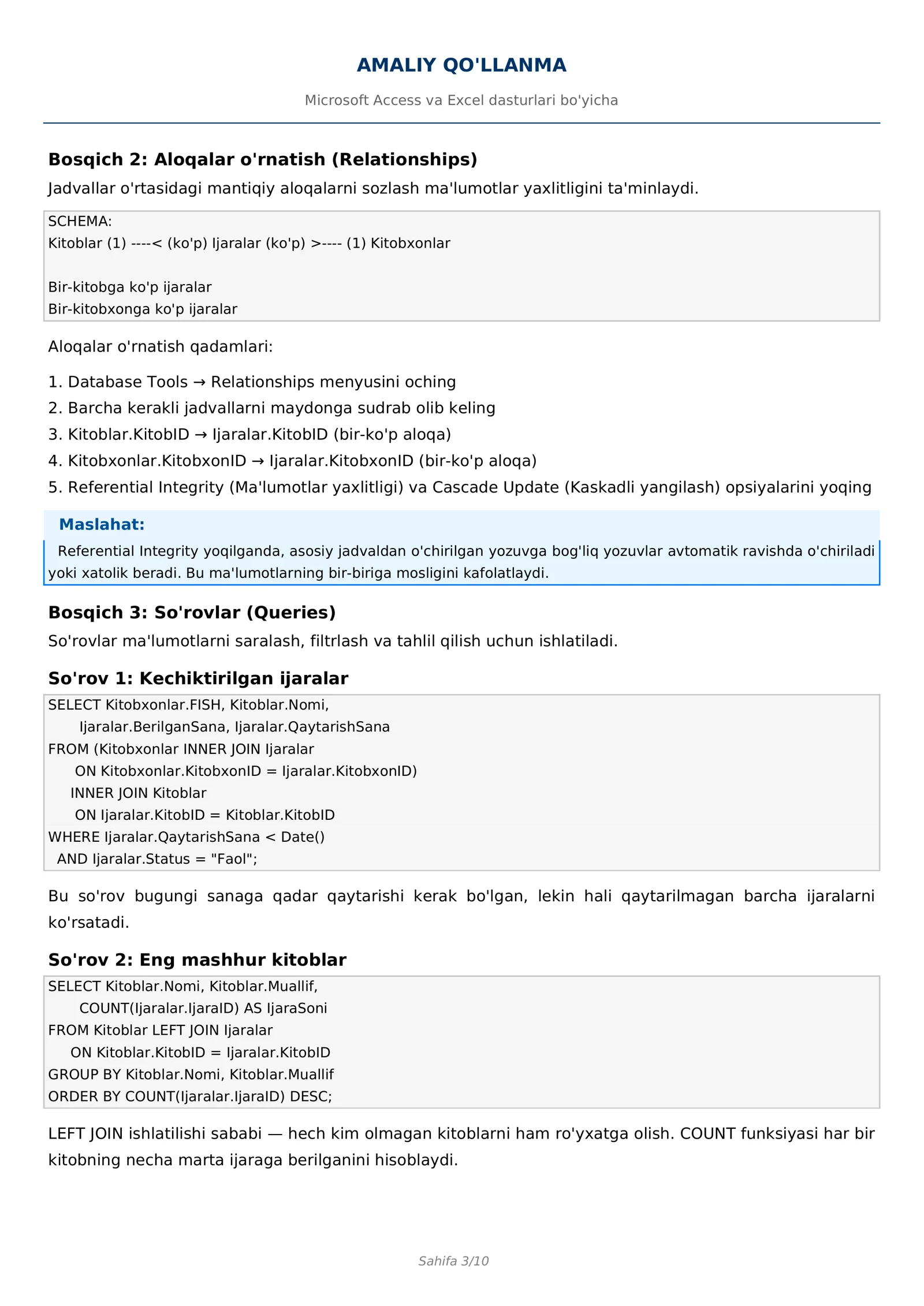 Access_Excel_Amaliy_Qollanma 3