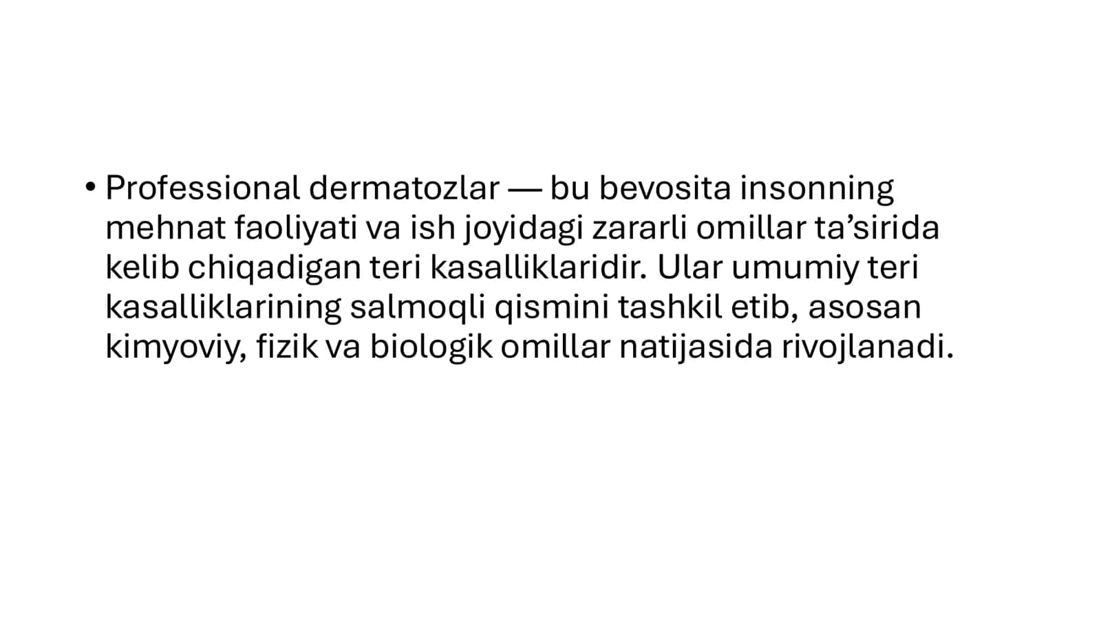 Professional dermatosis 3