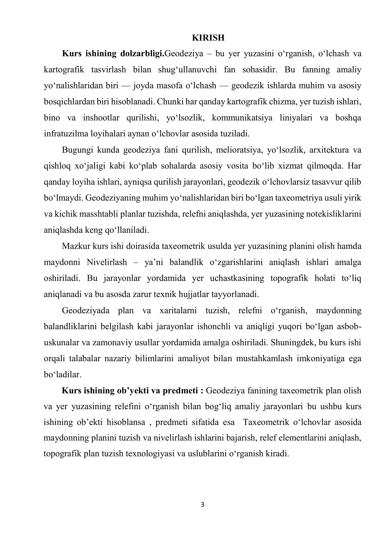Taxeometrik plan olish. Maydonni nivelirlash 3