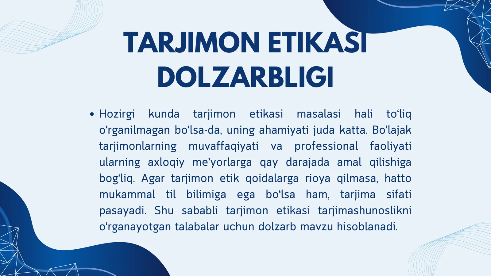 TARJIMON ETIKASI 3
