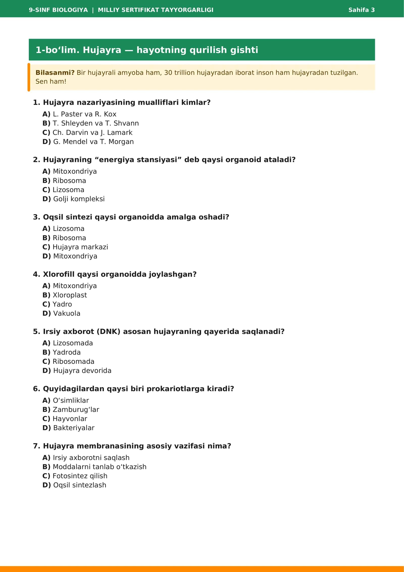 9-SINF BIOLOGIYA MILLIY SERTIFIKAT TAYYORGARLIGI 3