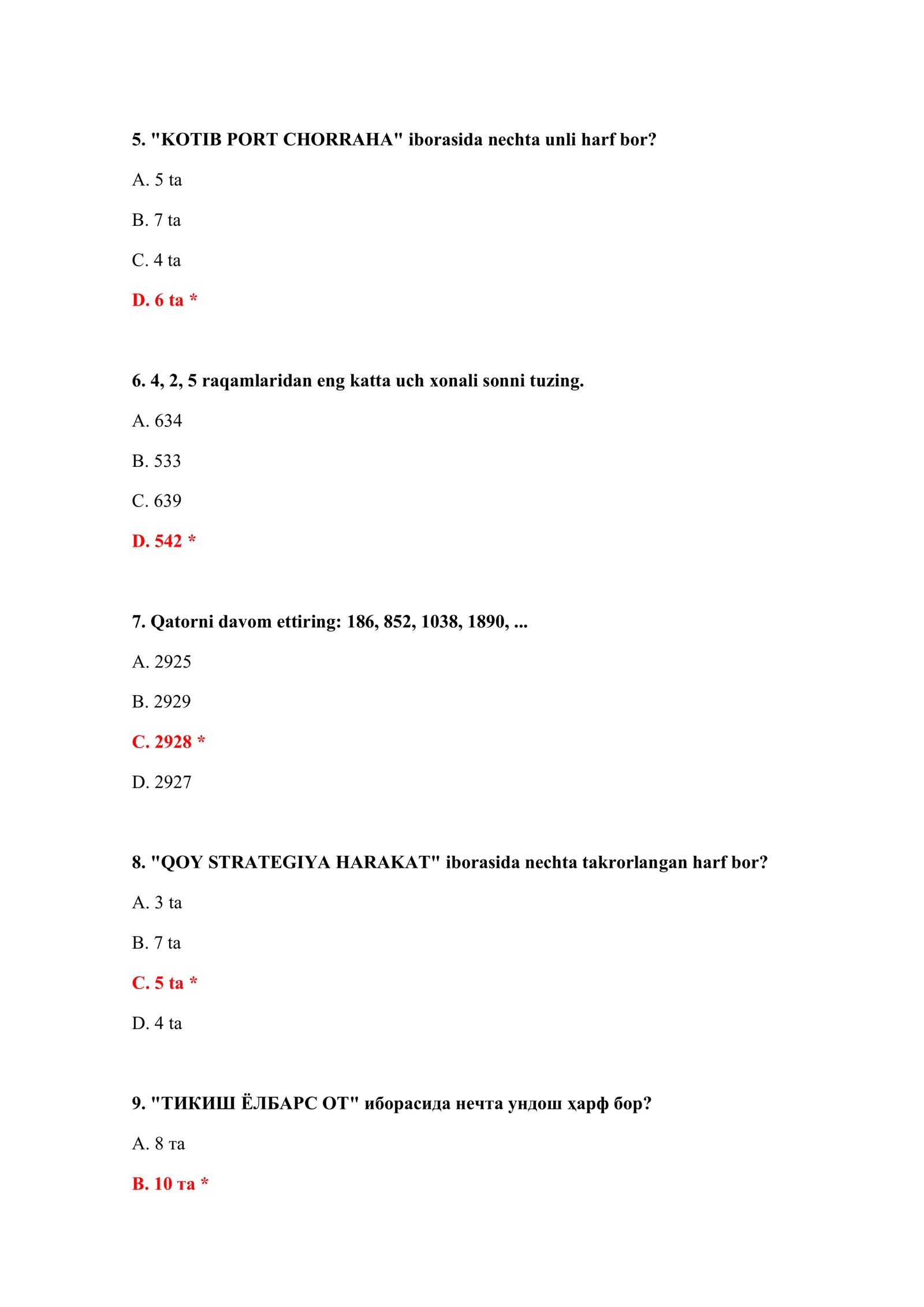 BOJXONA AKADEMIYASI TEST BAZASI 3