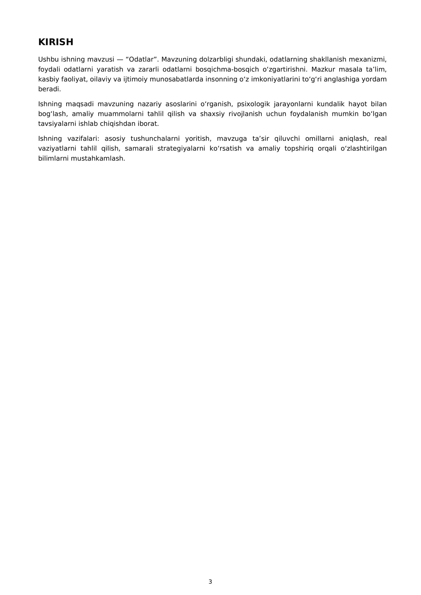 Odatlar 3