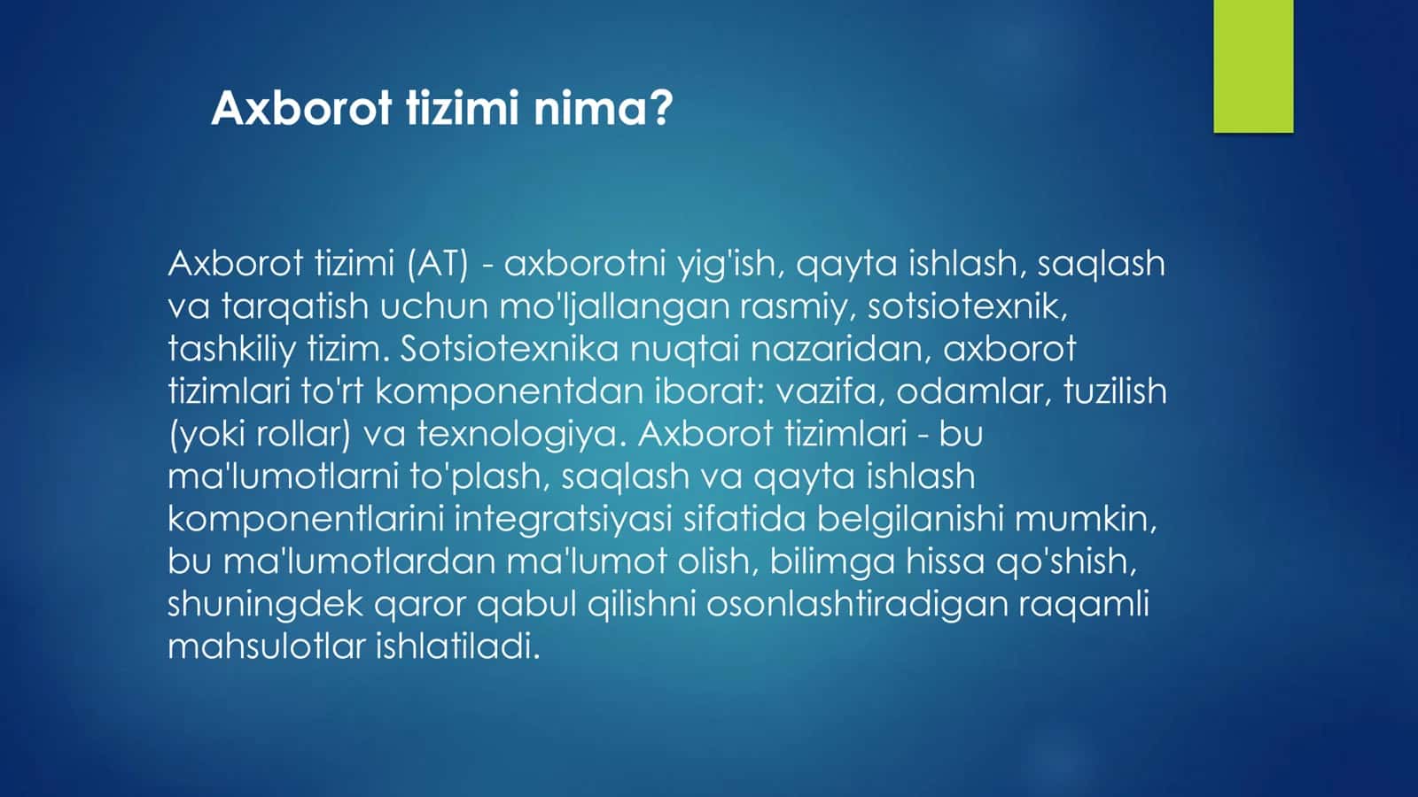 INTELLEKTUAL TIZIMLAR VA ROBOTLAR 3