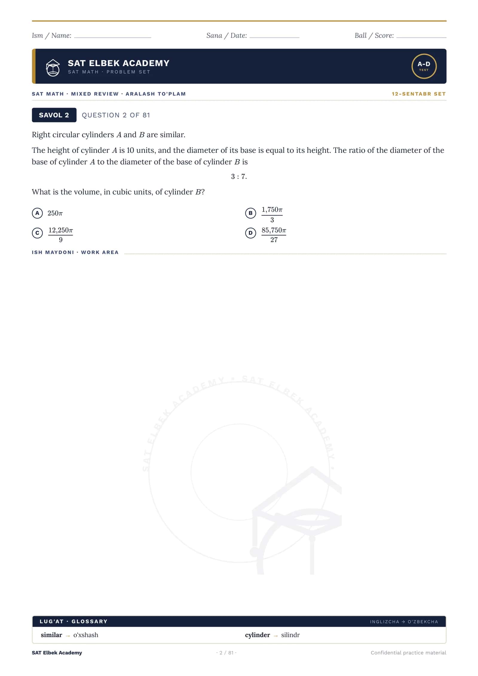 SAT QUESTIONS 3