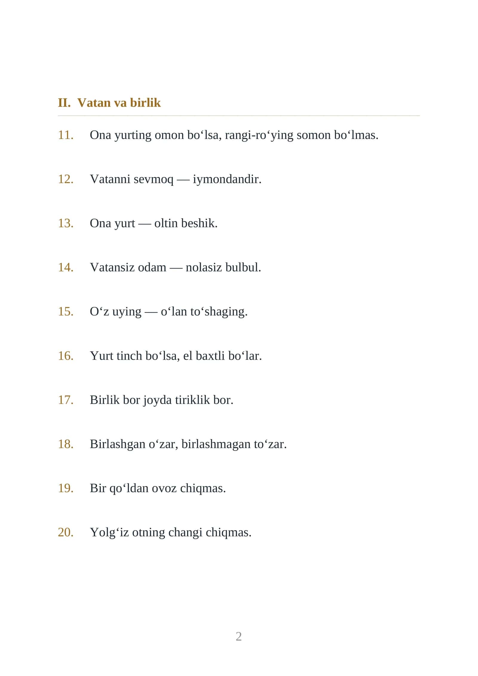O‘zbek maqollar to‘plami 3