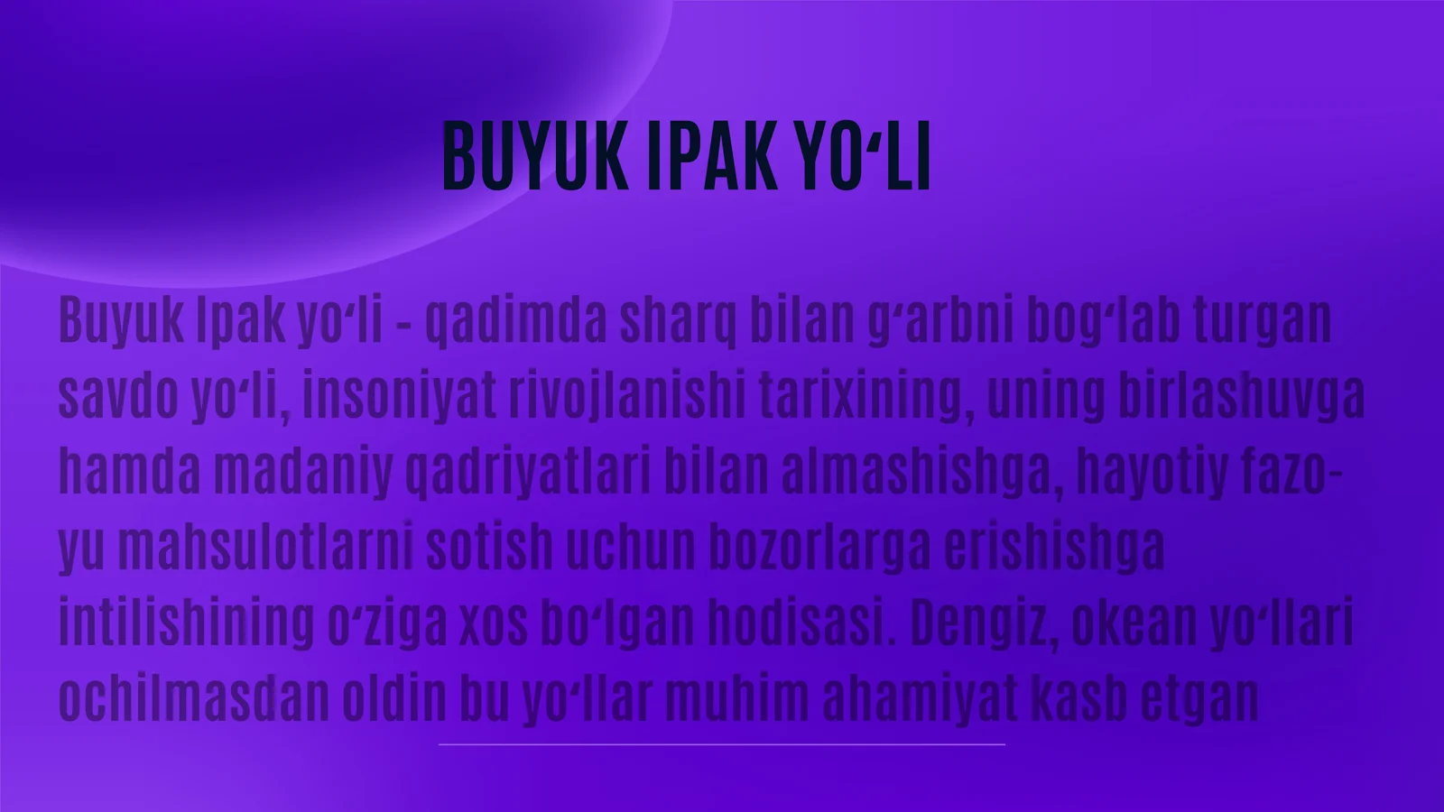 BUYUK IPAK YO'LI 3