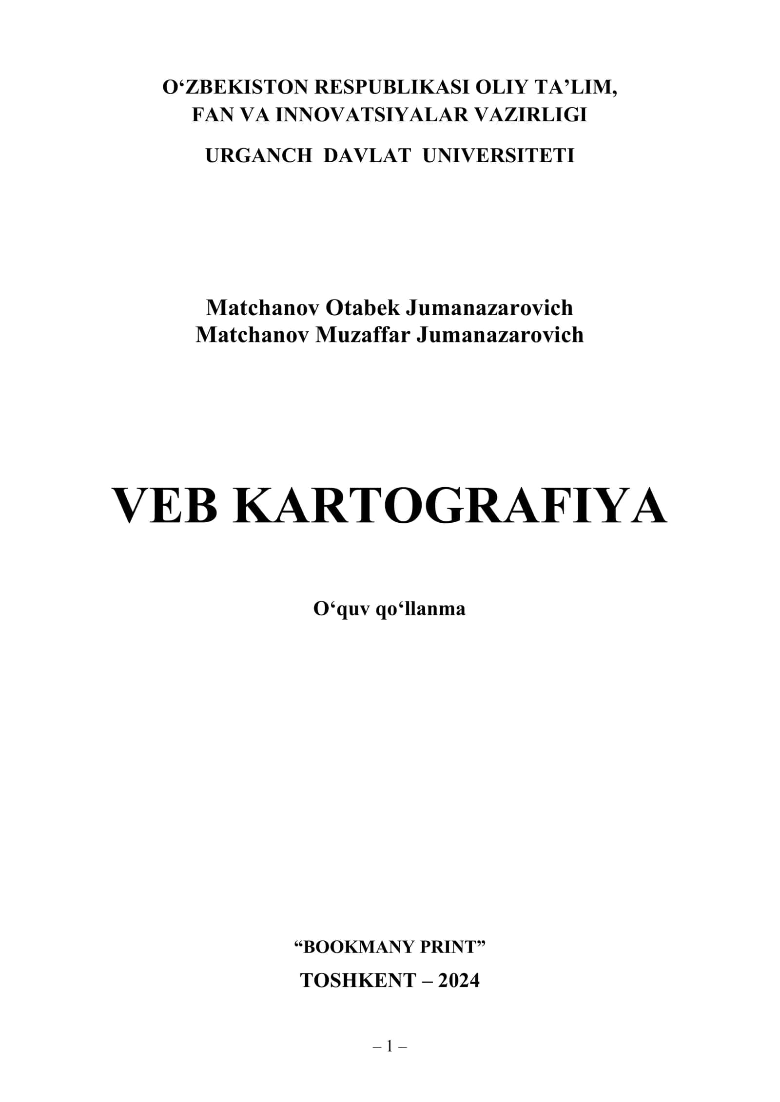 Veb kartagrafiya oʻquv qoʻllanma 3