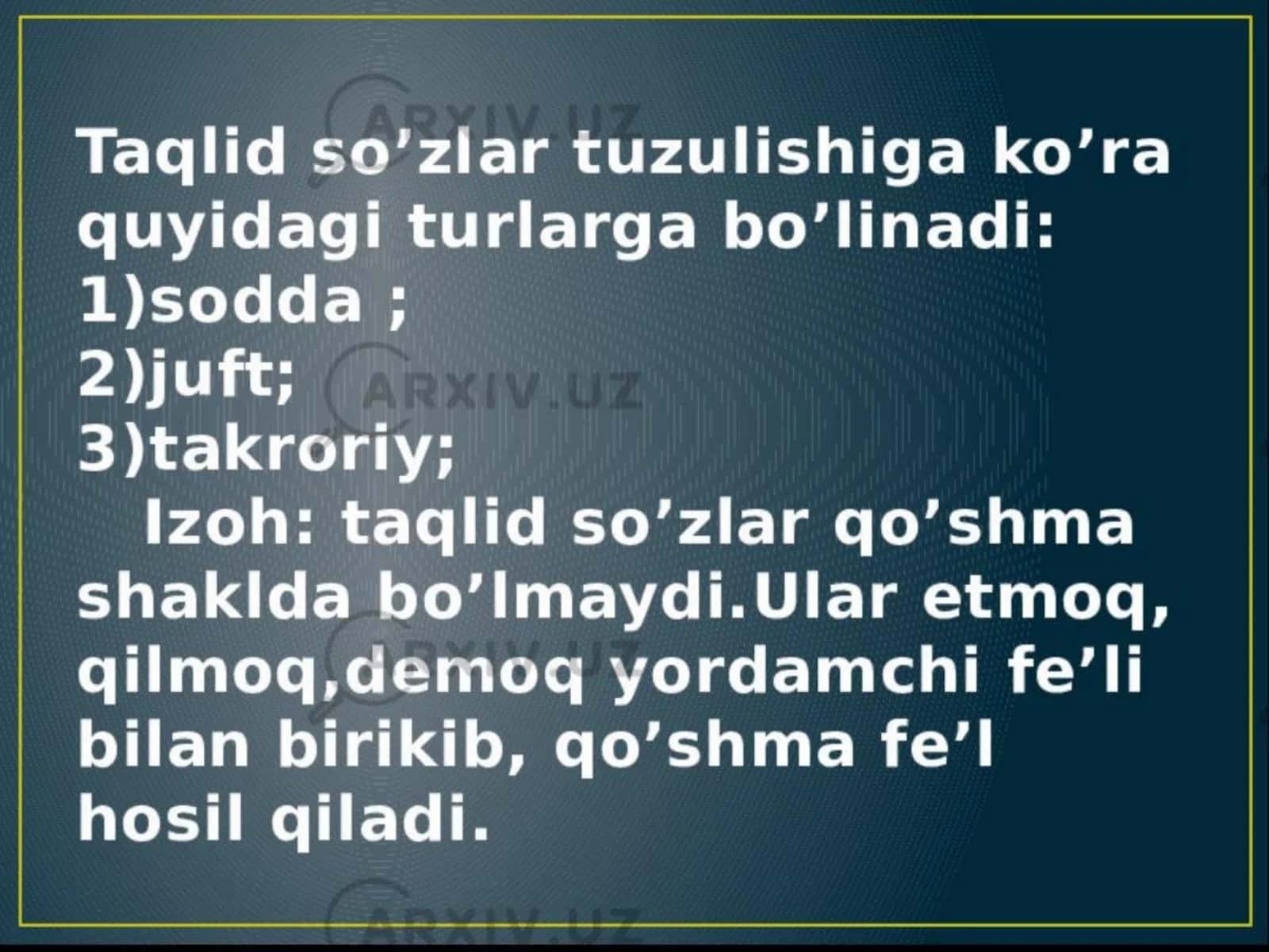 Taqlid so'zlar va ularning tavsifi 3