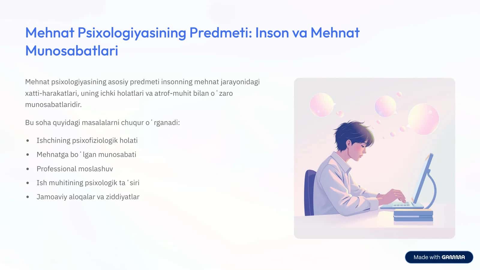 Mehnat Psixologiyasi: Predmet, Maqsad va Muammolar 3