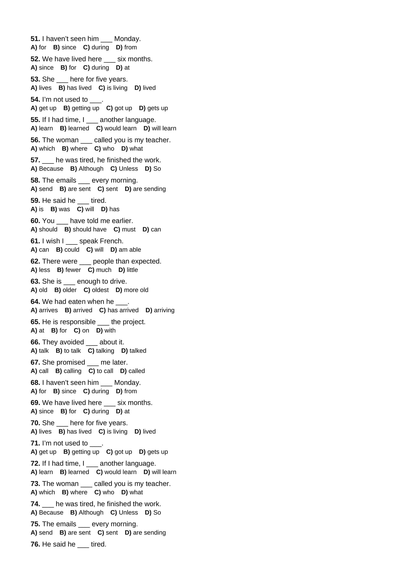 English A2–B1 — 160 ta test 3