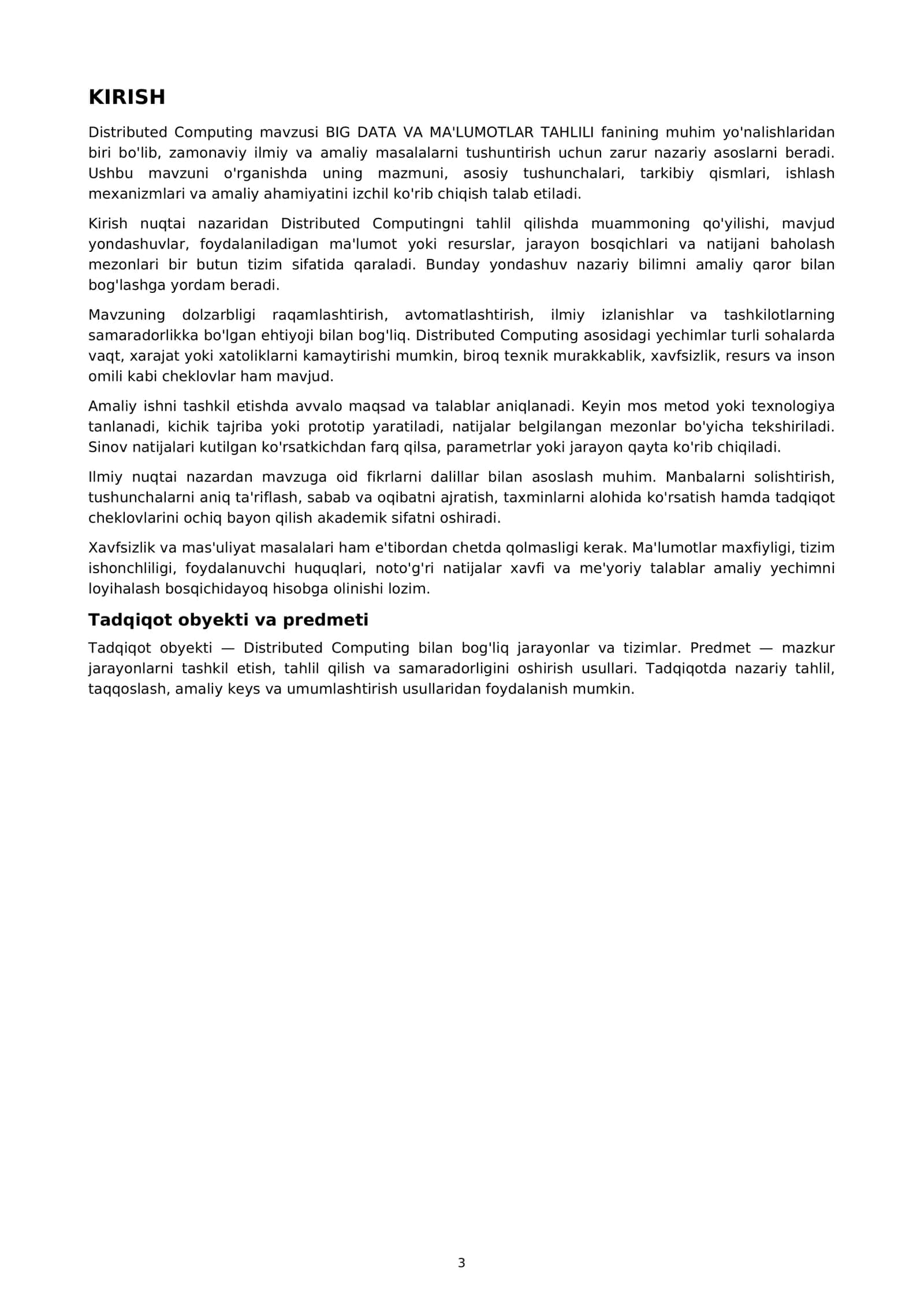 Distributed Computing 3