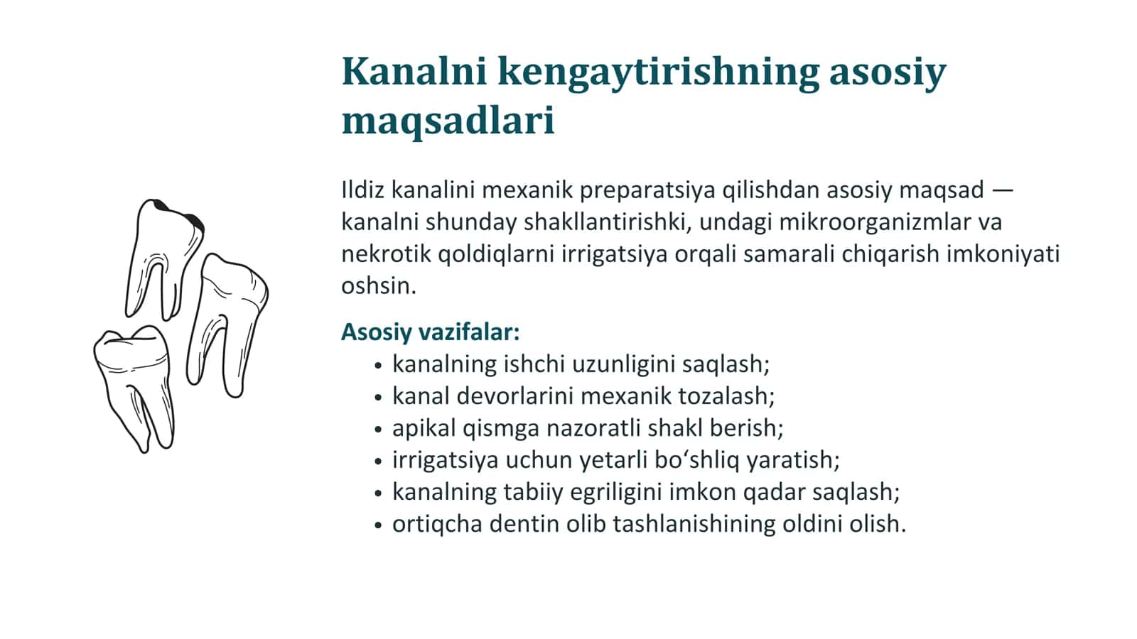 Ildiz kanallarini kengaytirishda qo'llaniluvchi asboblar. Ildiz kanallarini kengaytirish usullari. 3