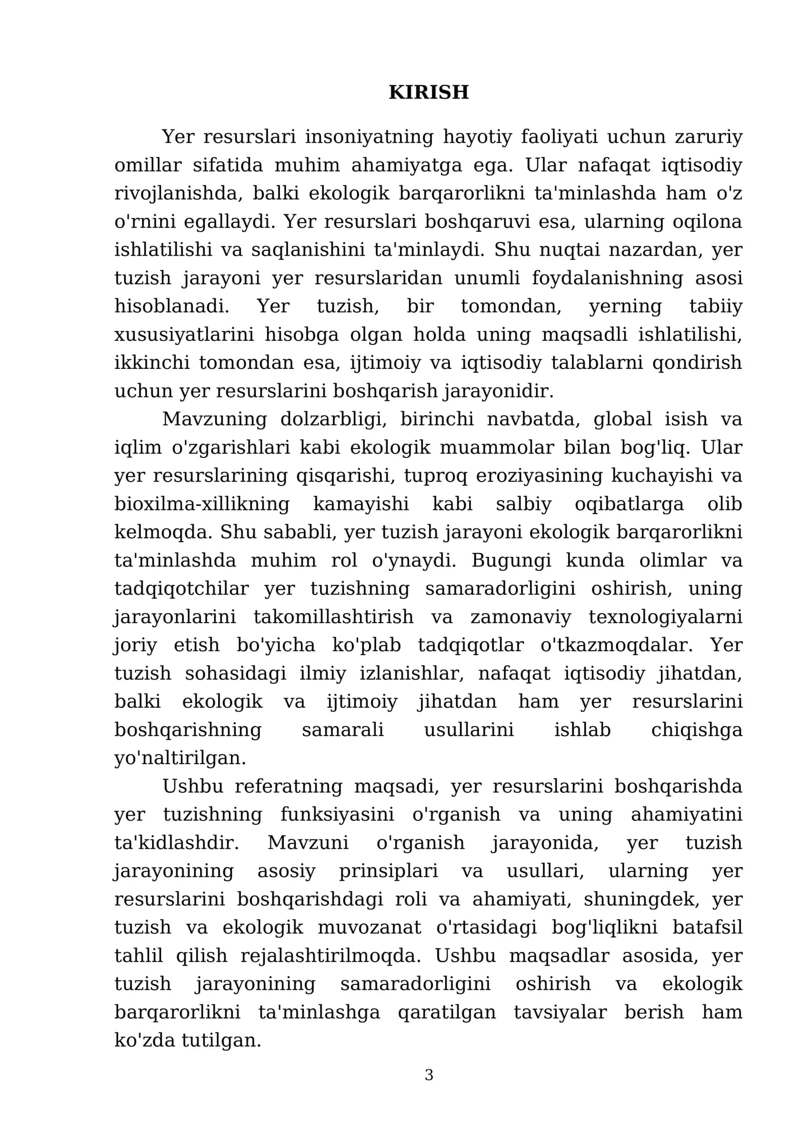 Yer resurslarini boshqarishda yer tuzishning funksiyasi 3