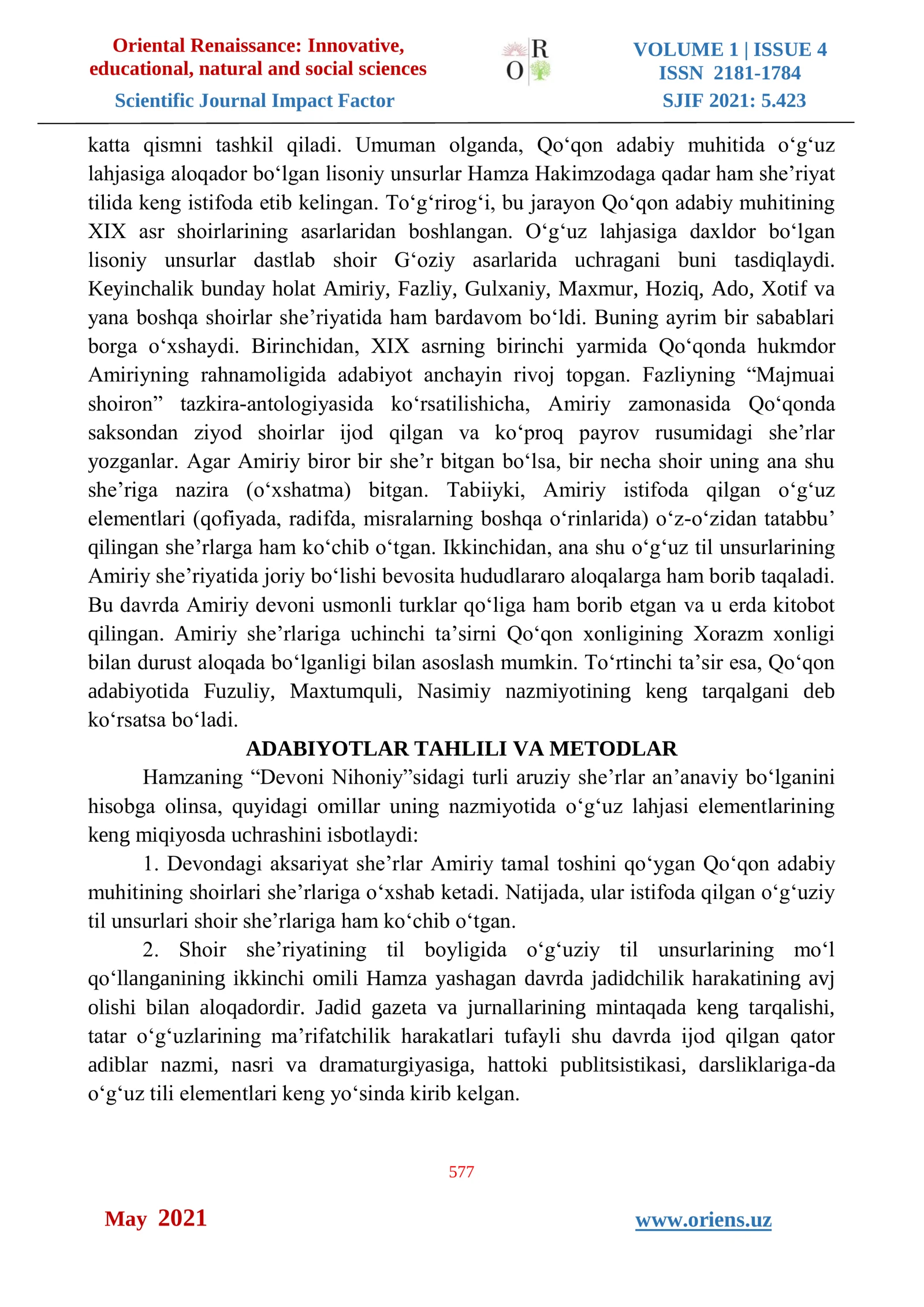 “DEVONI NIHONIY”DA O‘G‘UZ LAHJASI UNSURLARI 3