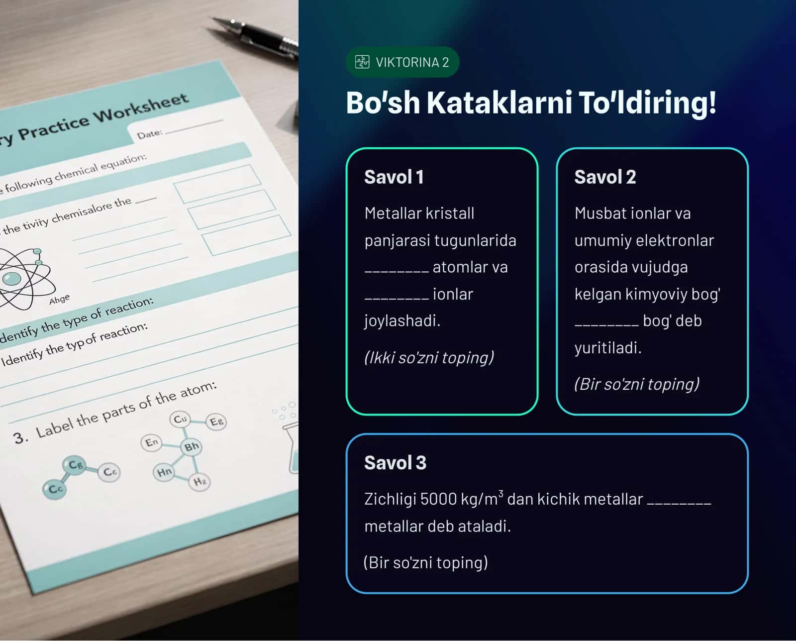 Metallar Olami: Qiziqarli Viktorina To'plami 3