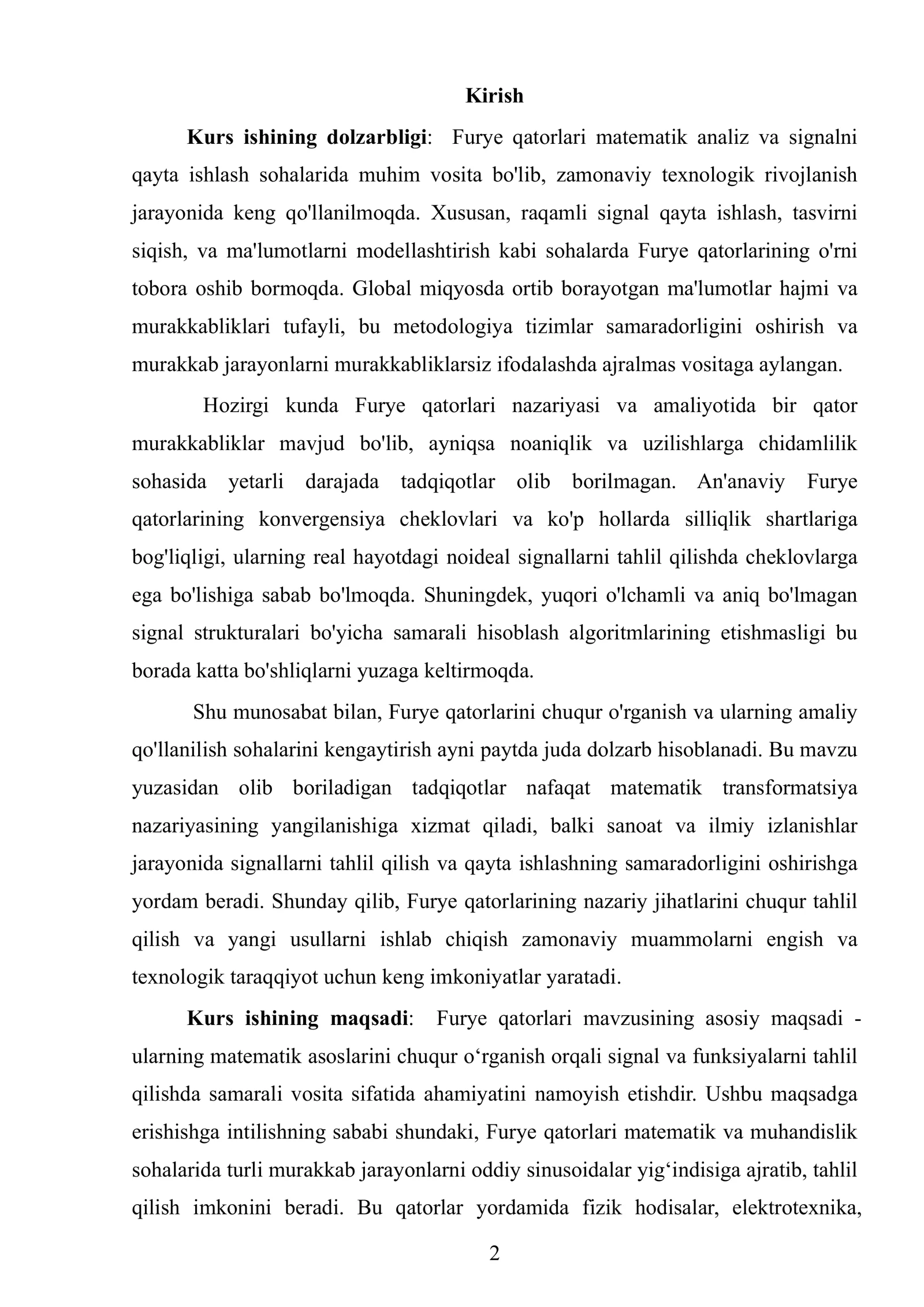 "Furye qatorlari" kurs ishi 3