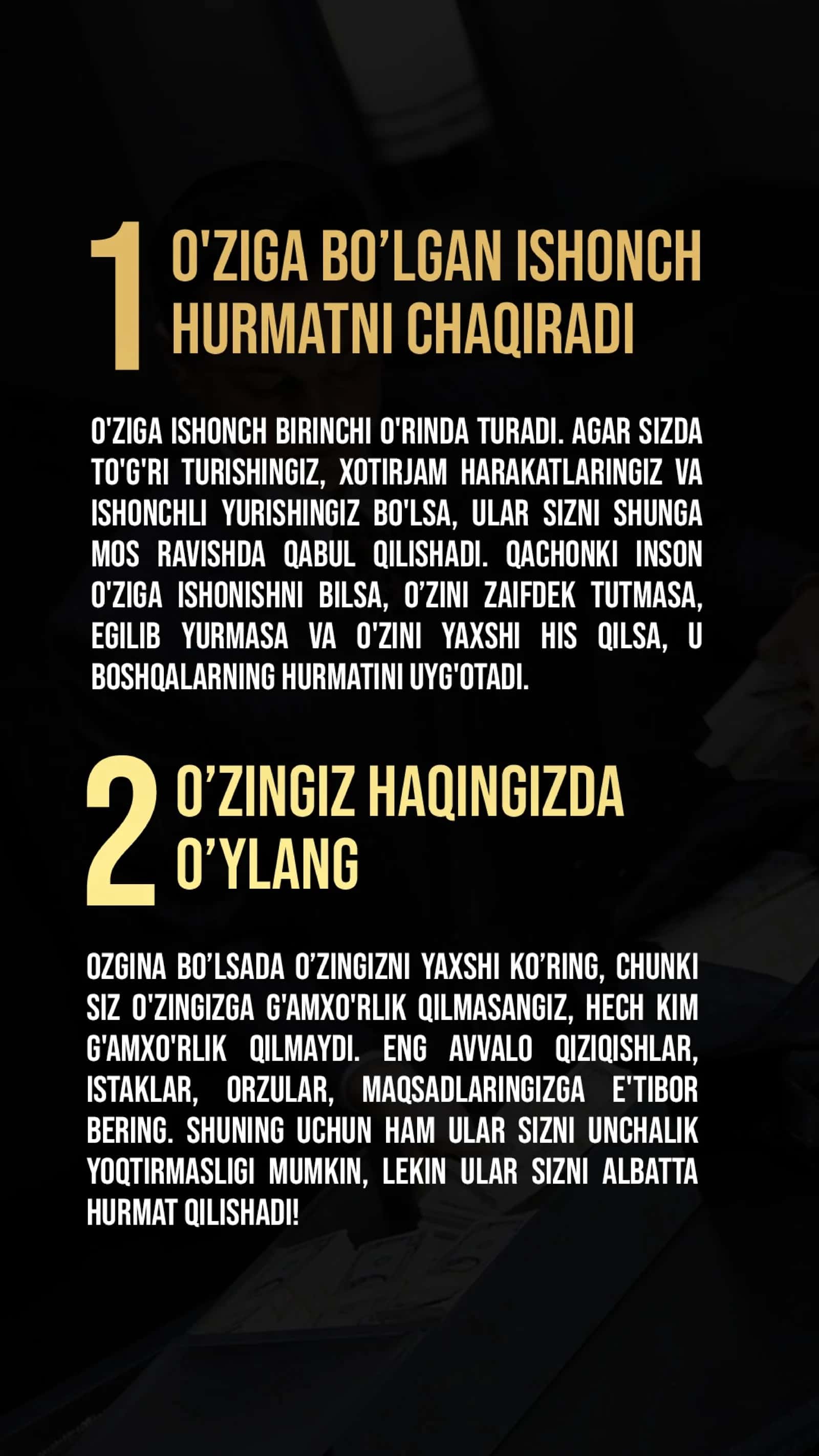 Hurmat qozonish qo'llanmasi. 3