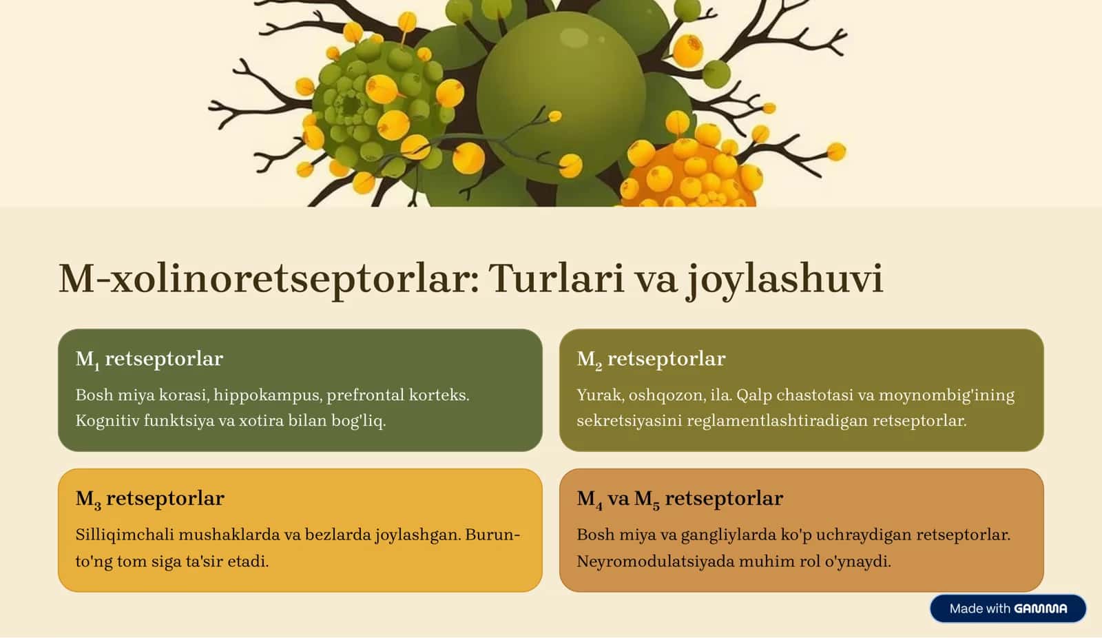 Xolinoretsepto rlarga ta'sir etuvchi vositalar 3