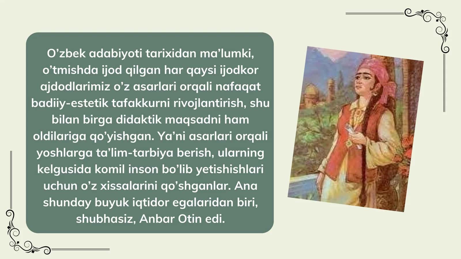 ANBAR OTUNNING PEDAGOGIKAGA QOʻSHGAN HISSASI 3