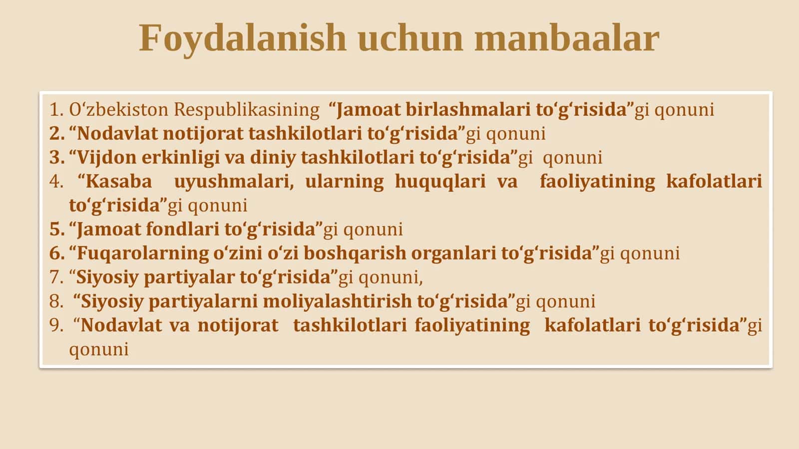 Jamiyatning iqtisodiy negizlari.  Fuqarolik jamiyati institutlari 3
