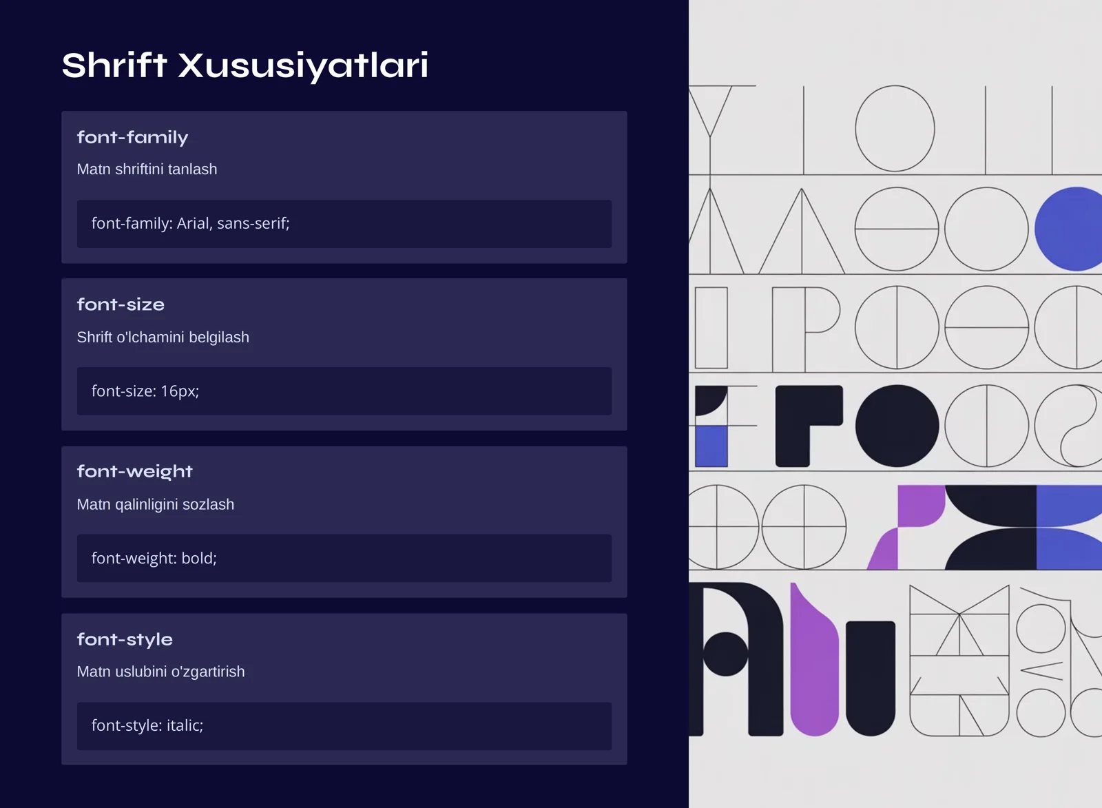 CSSda Matnlarni Formatlash 3