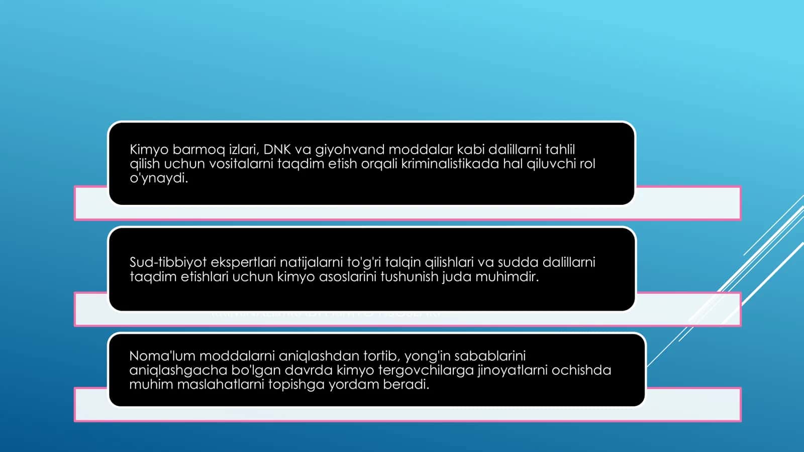 Kriminalistikada kimyoning o’rni 3
