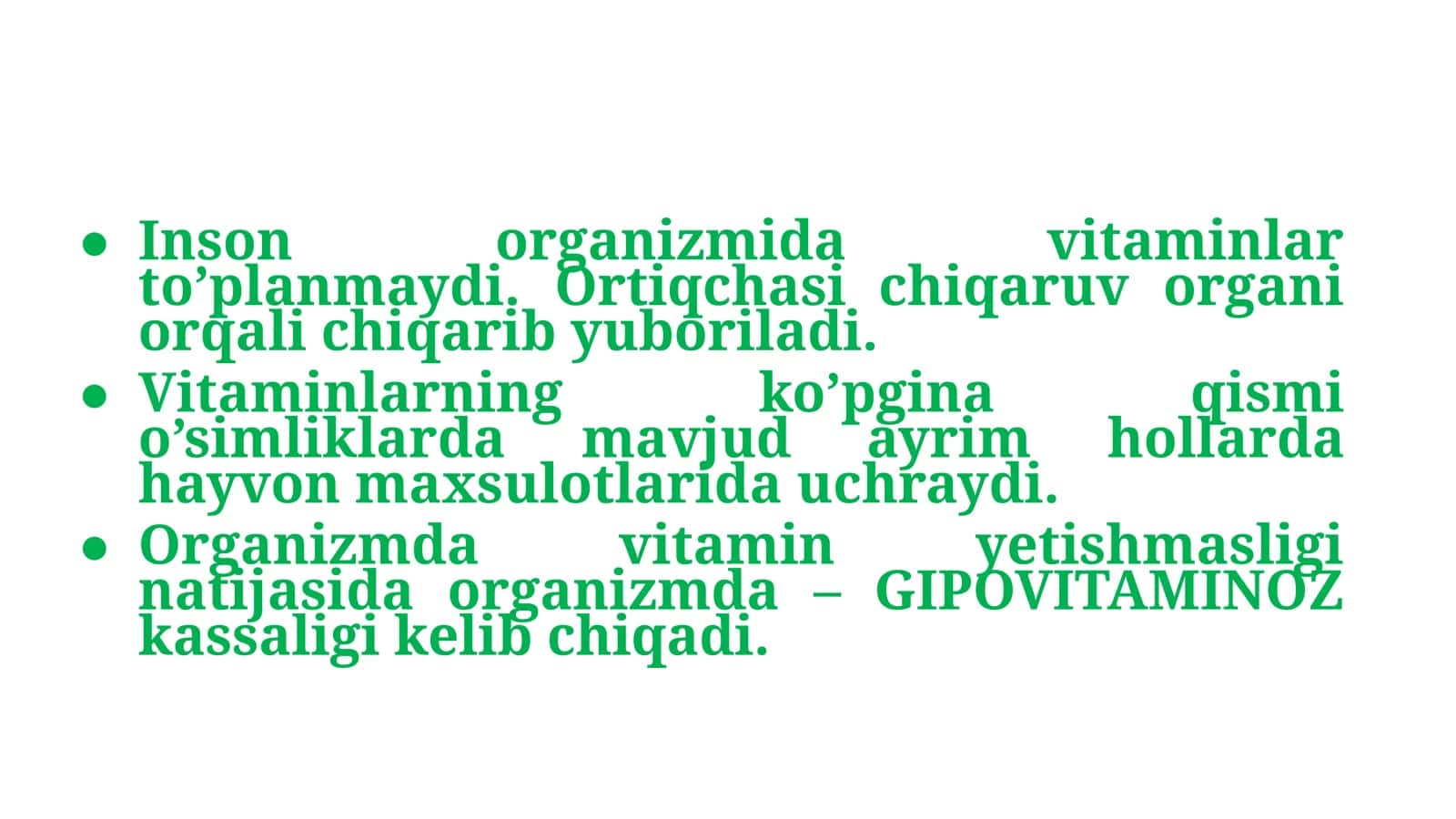 Yog`da eriydigan vitaminlar. Fermentlar tuzilishi, klassiﬁkatsiyasi va ta’sir etish mexanizmi 3