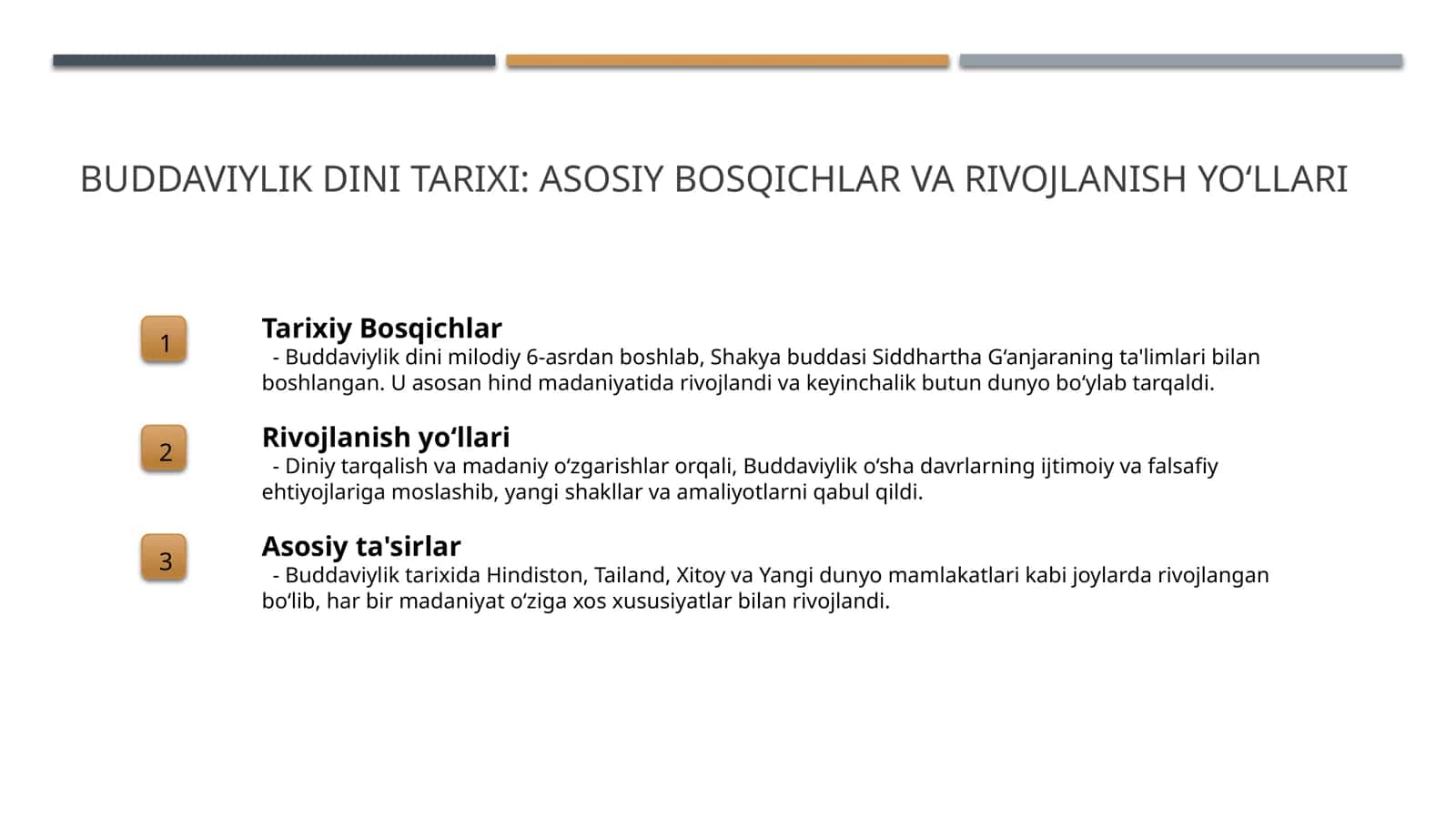 BUDDAVIYLIK DINI TARIXI VA G'OYALARI 3