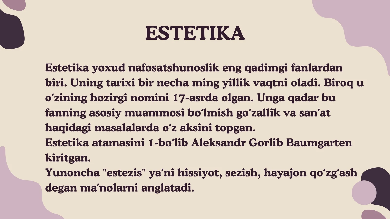 NAFOSAT FALSAFASI ESTETIKA 3