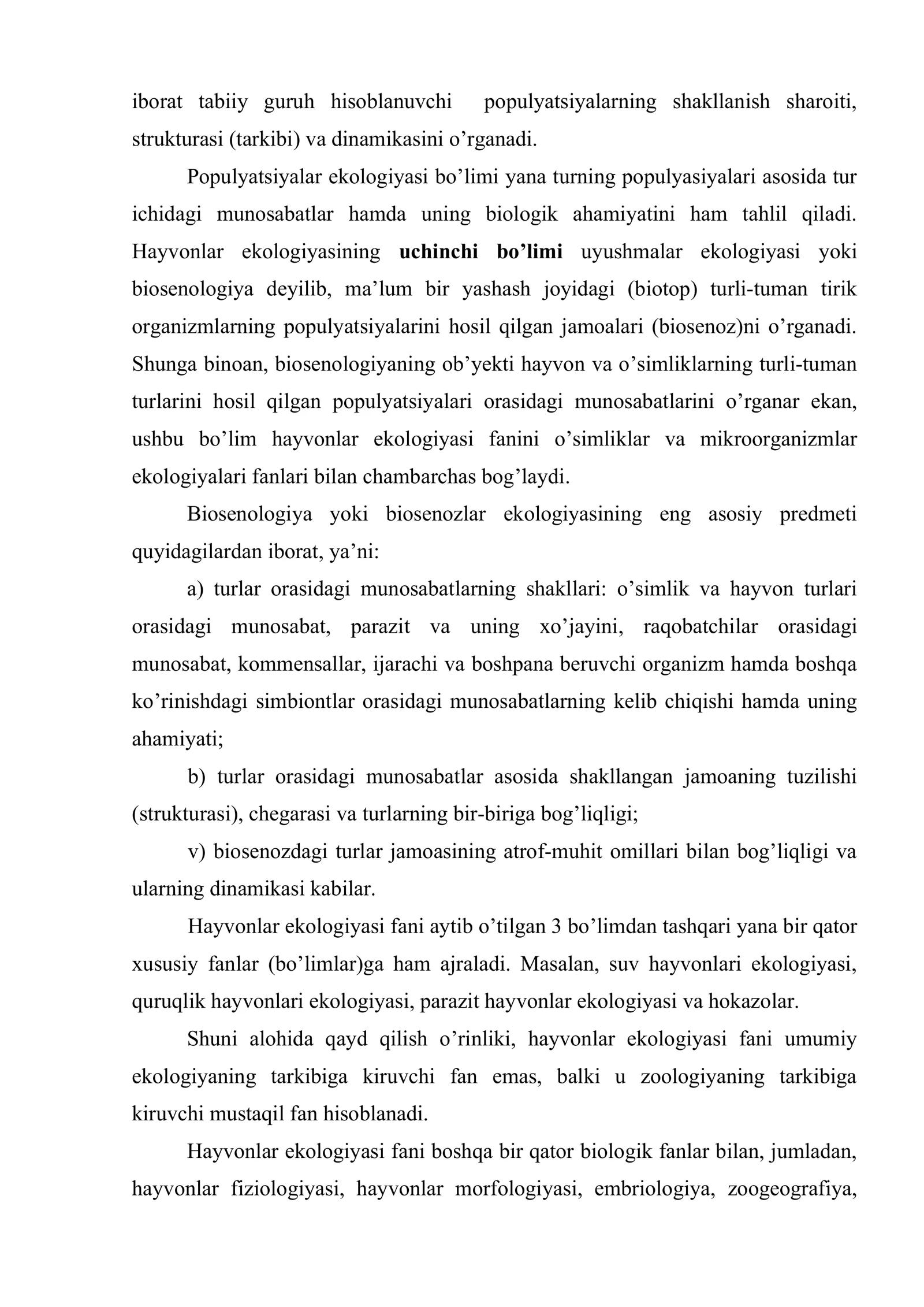 Hayvonlar ekologiyasi fanining predmeti, tarkibi va vazifalari 3