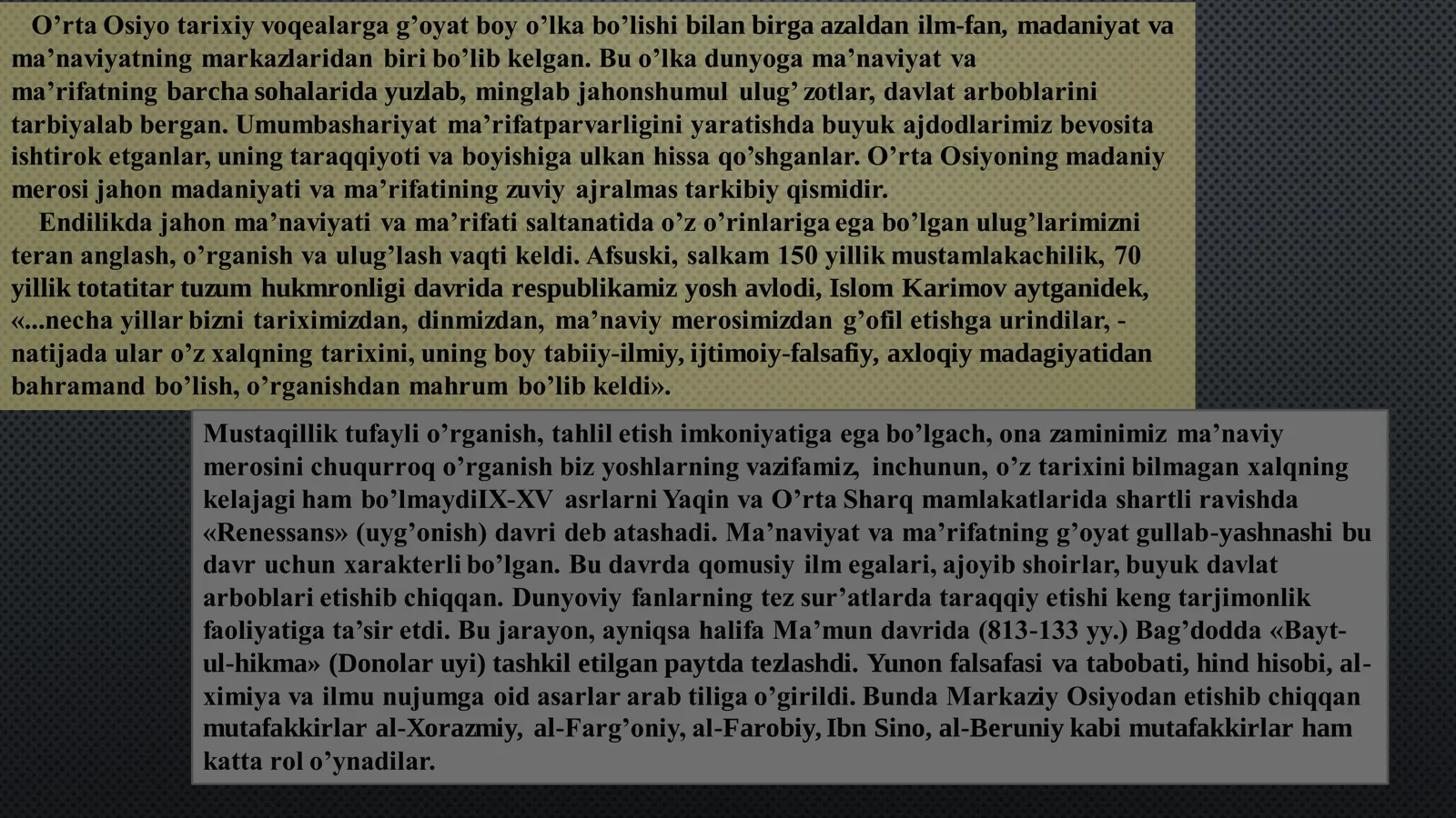 Yuksak ma'naviyatli yoshlarni tarbiyalashda O'rta Osiyo allomalari 3