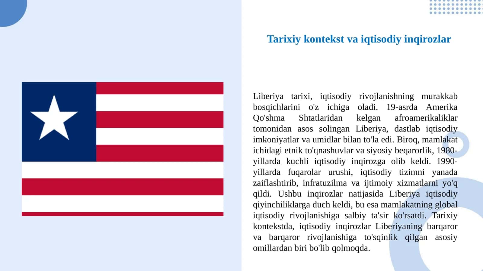 Liberiya davlat global iqtisodiy rivojlanishi 3