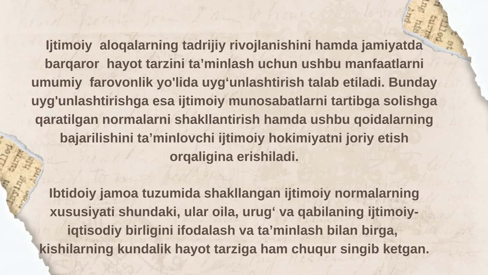 Davlatgacha bo‘lgan jamiyatlarda ijtimoiy normalar va ijtimoiy hokimiyat 3