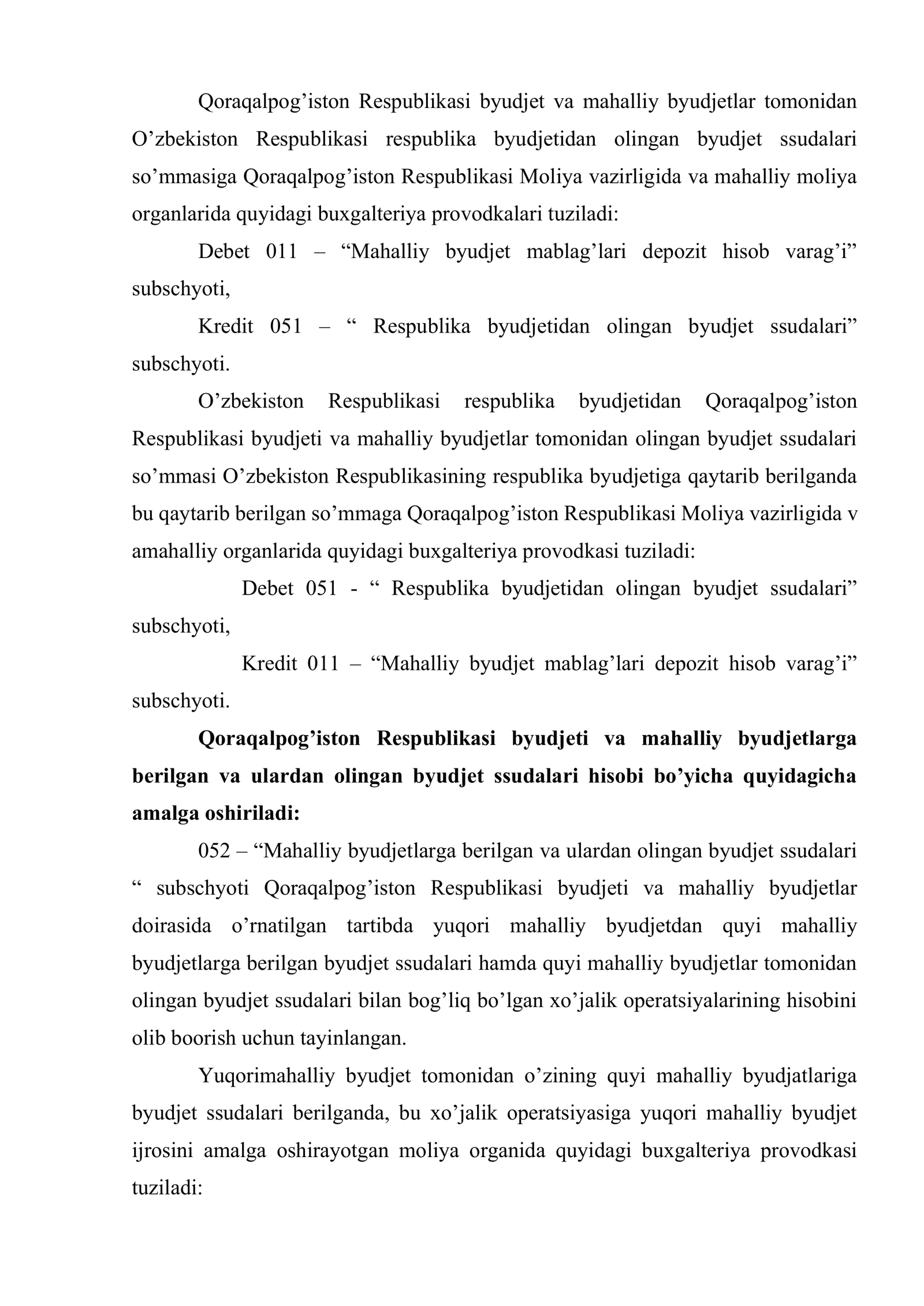Byudjetlararo munosabatlar hamda qarzlar hisobi 3
