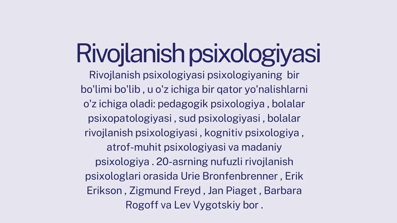 Rivojlanish psixologiyasi tarixi va rivojlanishi 3