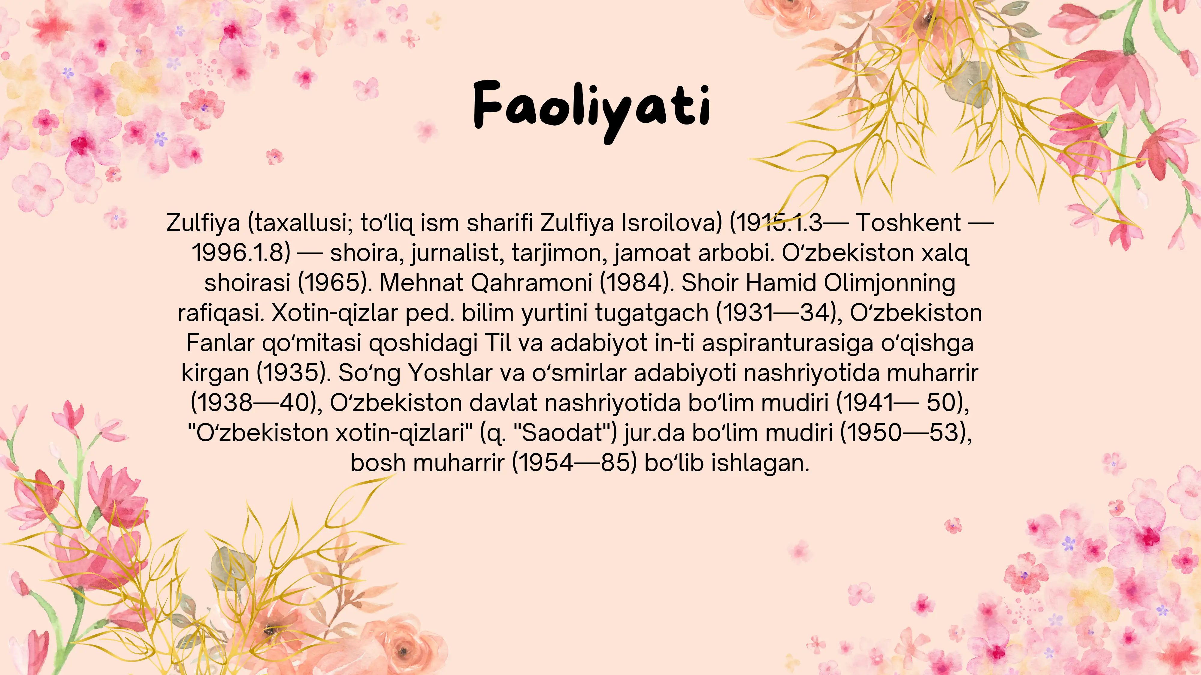 Zulfiya hayoti va ijodi 3