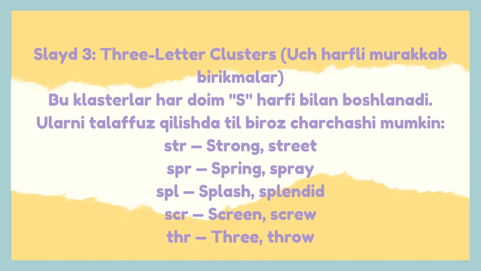 INITIAL CONSONANT CLUSTERS (SO‘Z BOSHIDAGI BIRIKMALAR) 3