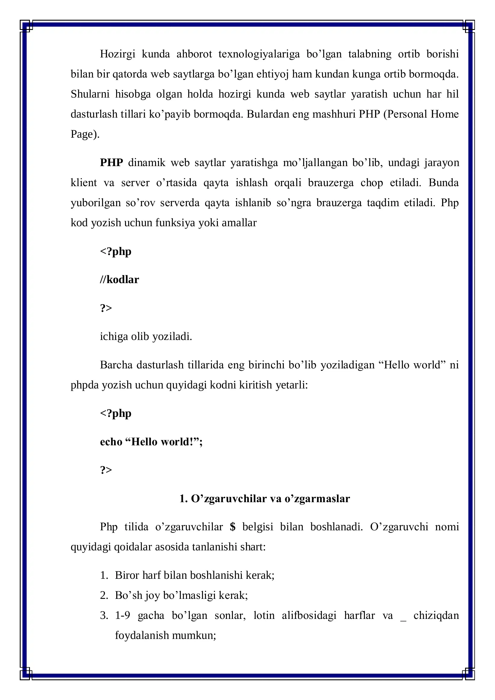 PHP dinamik web saytlar 3