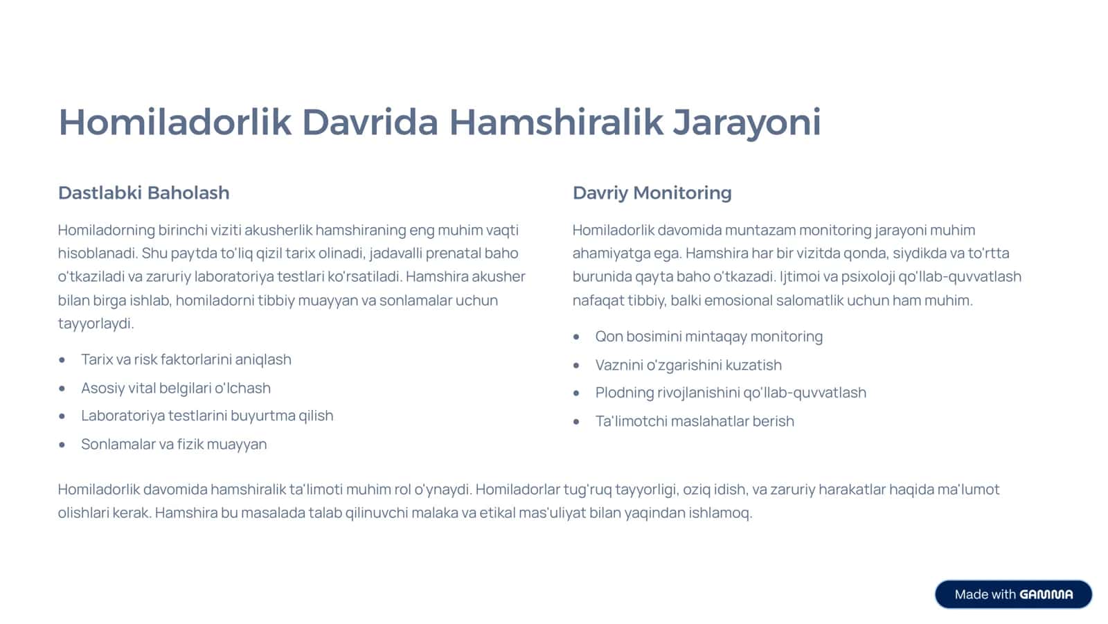 Akusherlikda Hamshiralik Jarayonini Tashkil Qilish 3