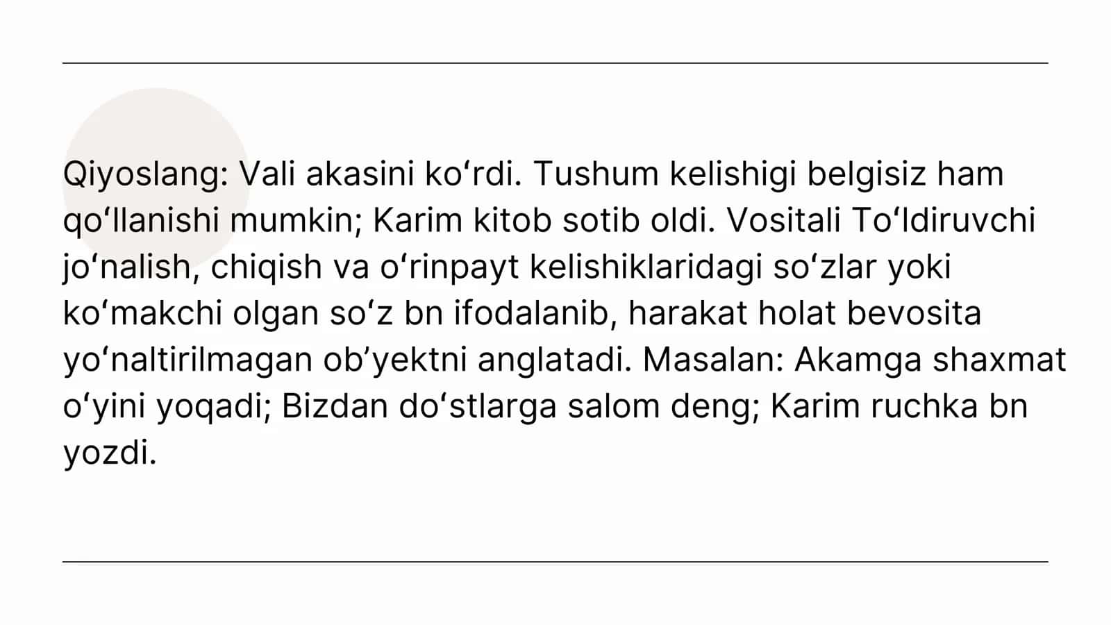 Vositali ,vositasiz to ʻ ldiruvchidan uslubiy foydalanish 3